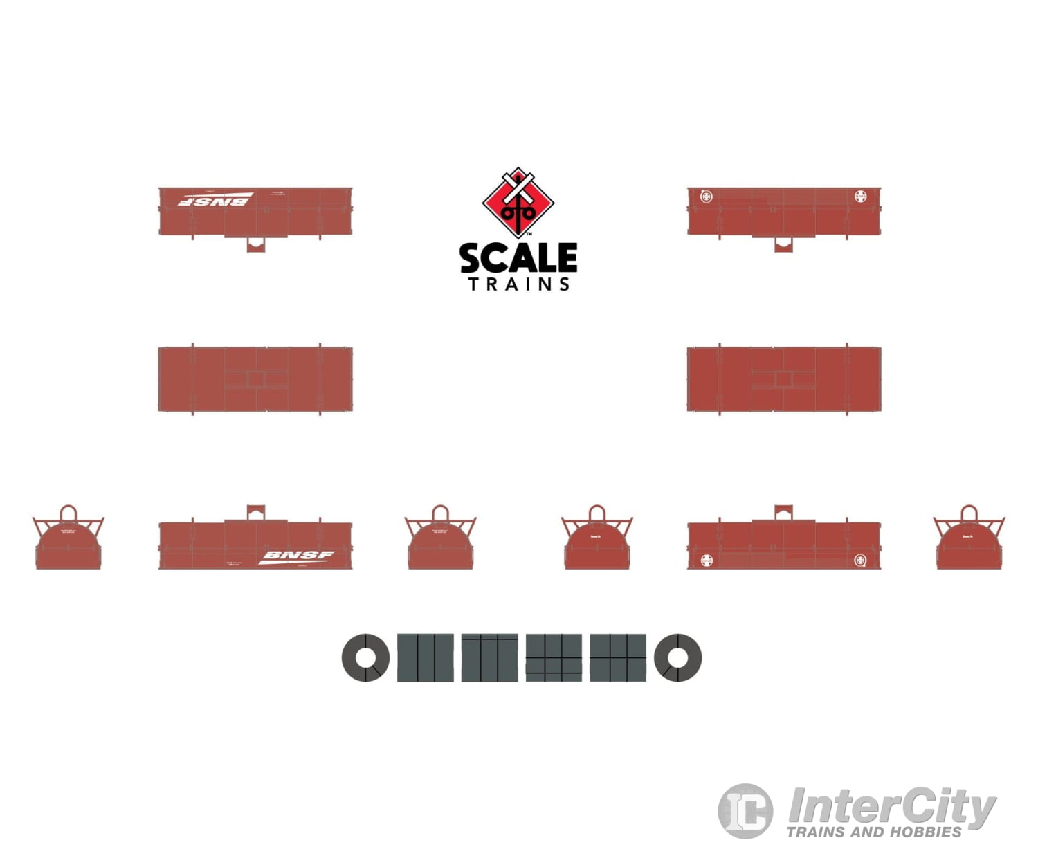 Scaletrains 38668 Rivet Counter N Scale Thrall 48 2-Hood Coil Steel Car Bnsf/Mismatched Hoods /