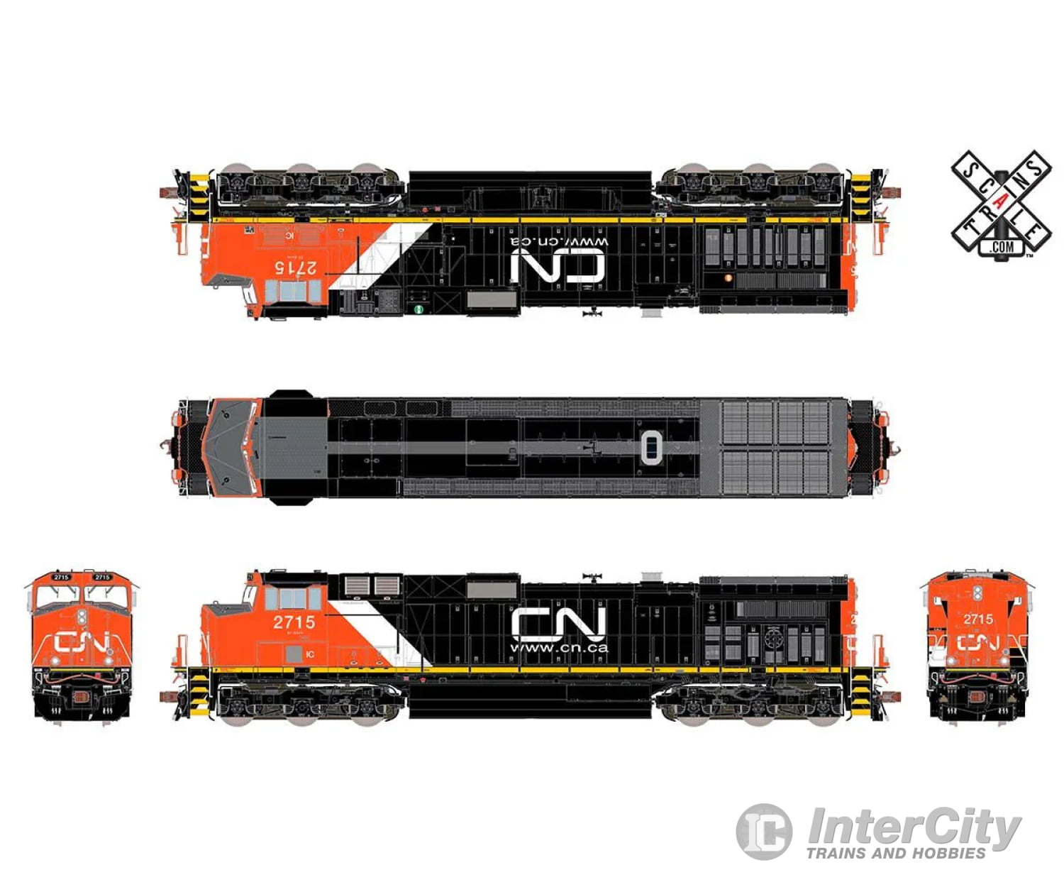 Scaletrains Ho Sxt33452-5 Rivet Counter Ge Dash-9 Canadian National/Ic/Early 2697 (Dcc & Sound)