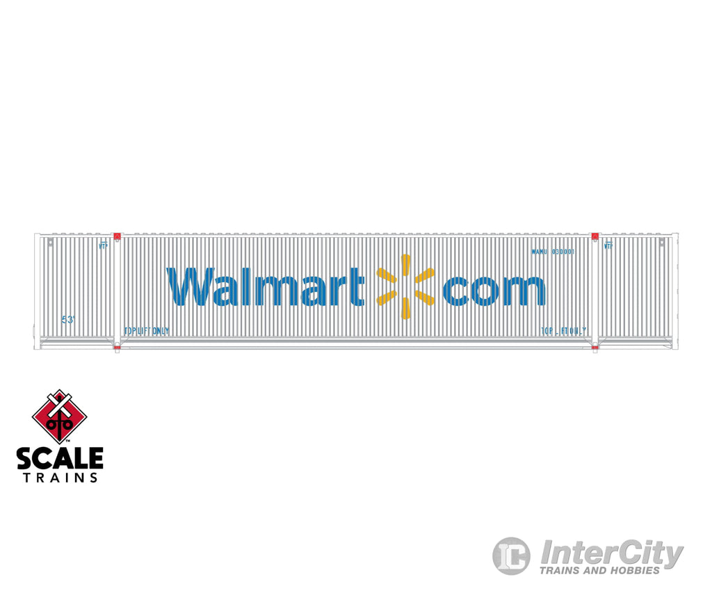 ScaleTrains SXT11660 3-Pack Operator N Scale CIMC 53’ Corrugated Dry Container Walmart Freight Loads & Containers