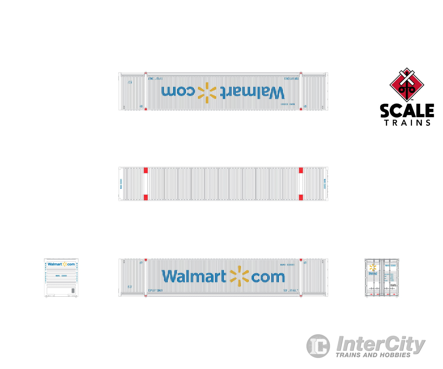 Scaletrains Sxt11687 Operator N Scale Cimc 53’ Corrugated Dry Container Walmart Freight Loads &