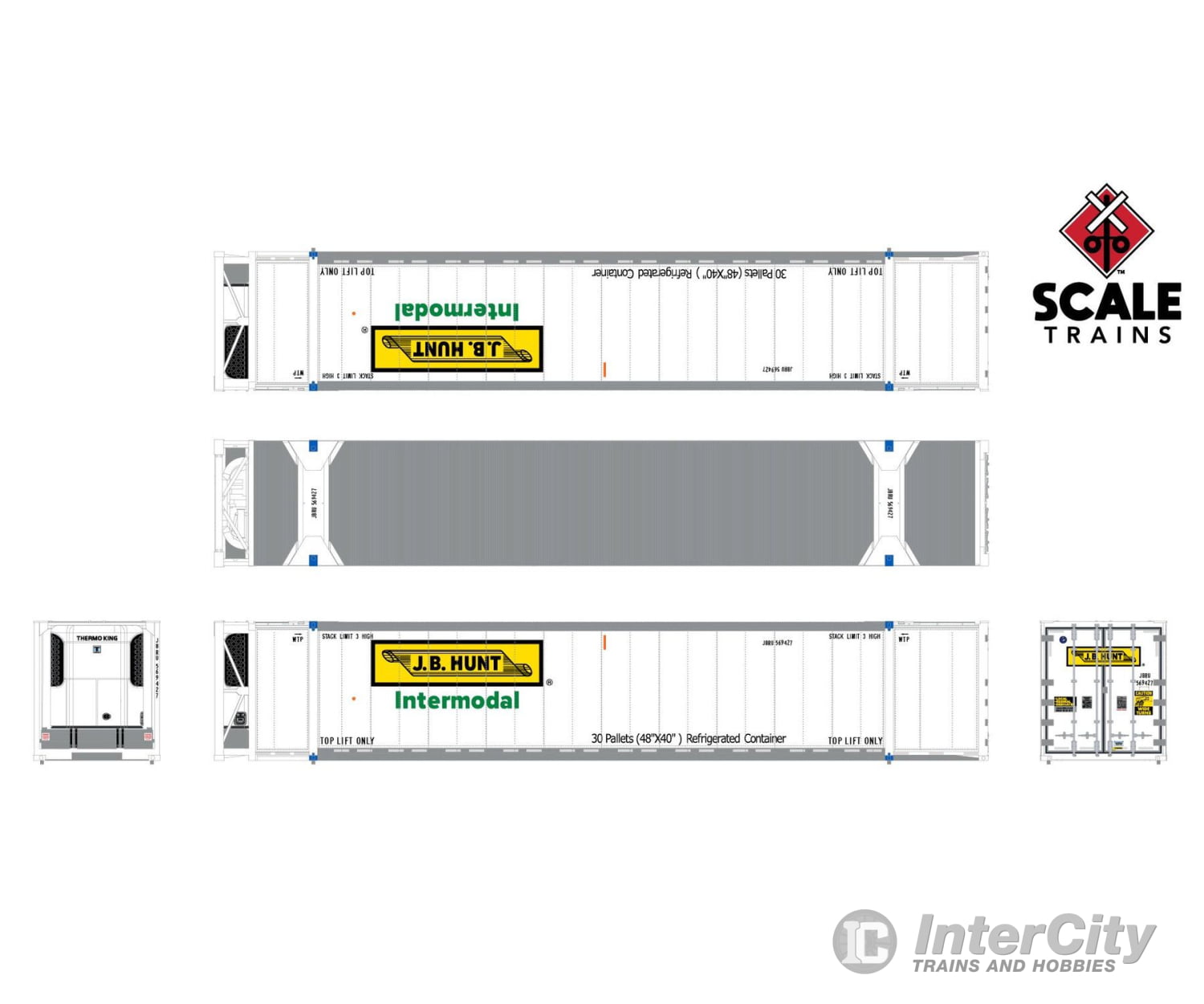 Scaletrains Sxt11731 Operator Ho Scale Cimc 53’ Reefer Container Jb Hunt/Jbru 569427