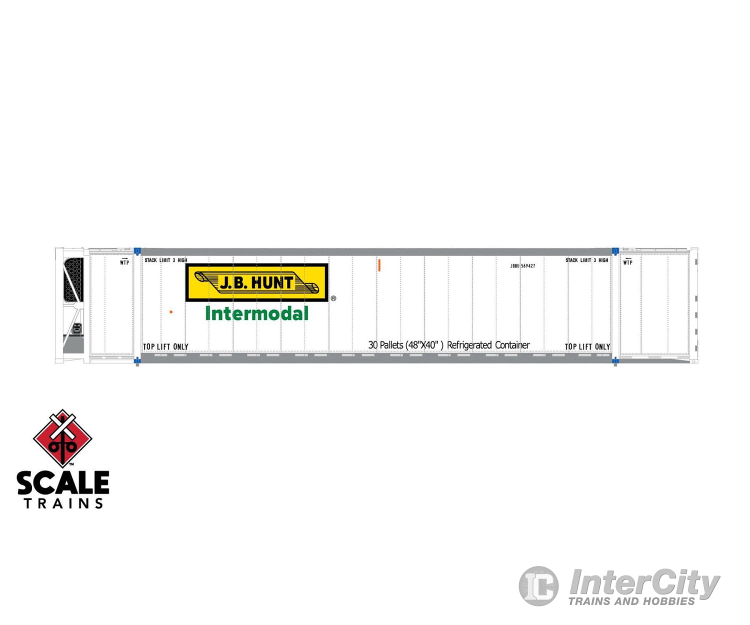 Scaletrains Sxt11731 Operator Ho Scale Cimc 53’ Reefer Container Jb Hunt/Jbru 569427