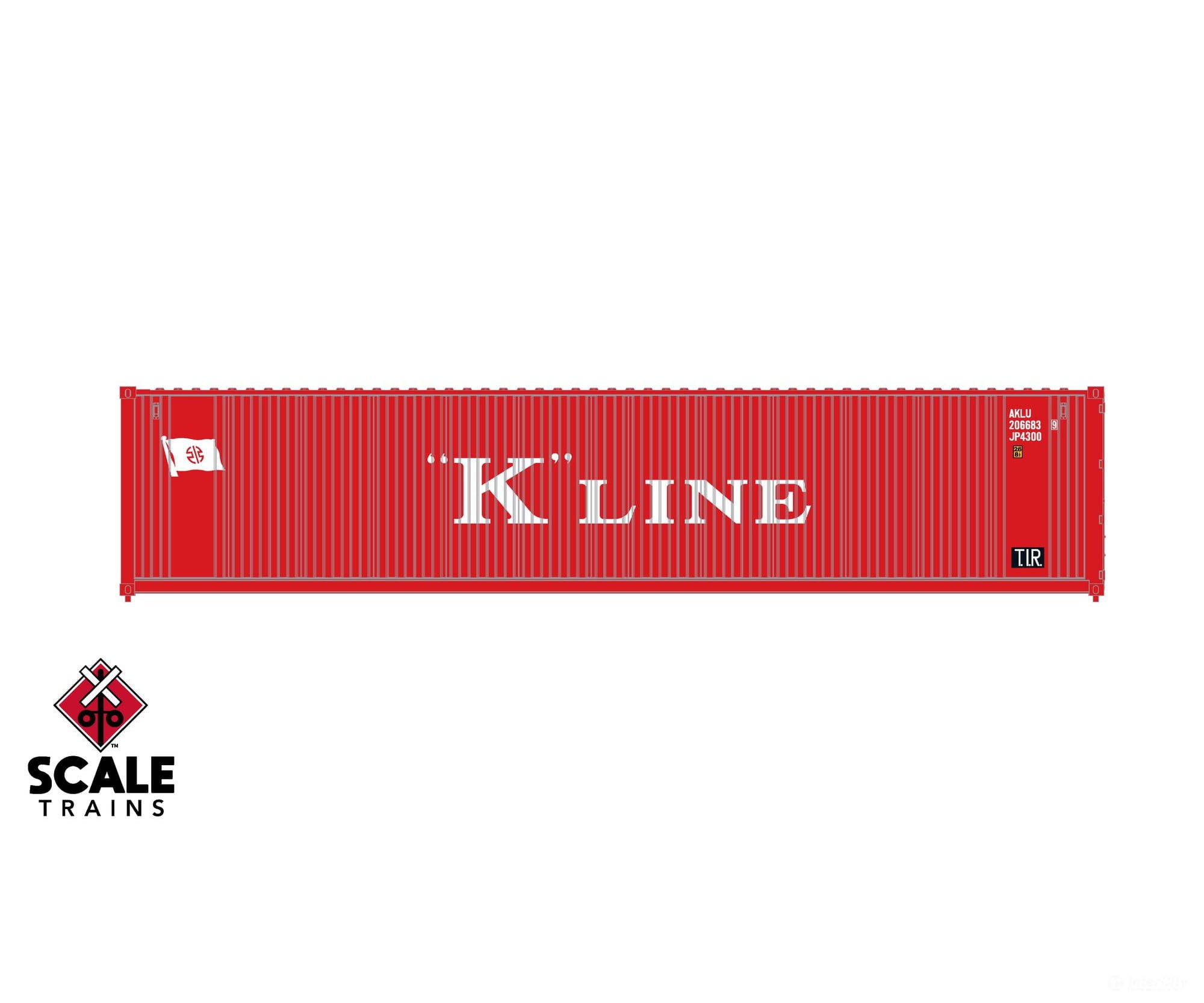 ScaleTrains SXT11841 Operator HO Scale 40’ Square Corrugation Container K Line 2043601 (Single) Freight Loads &