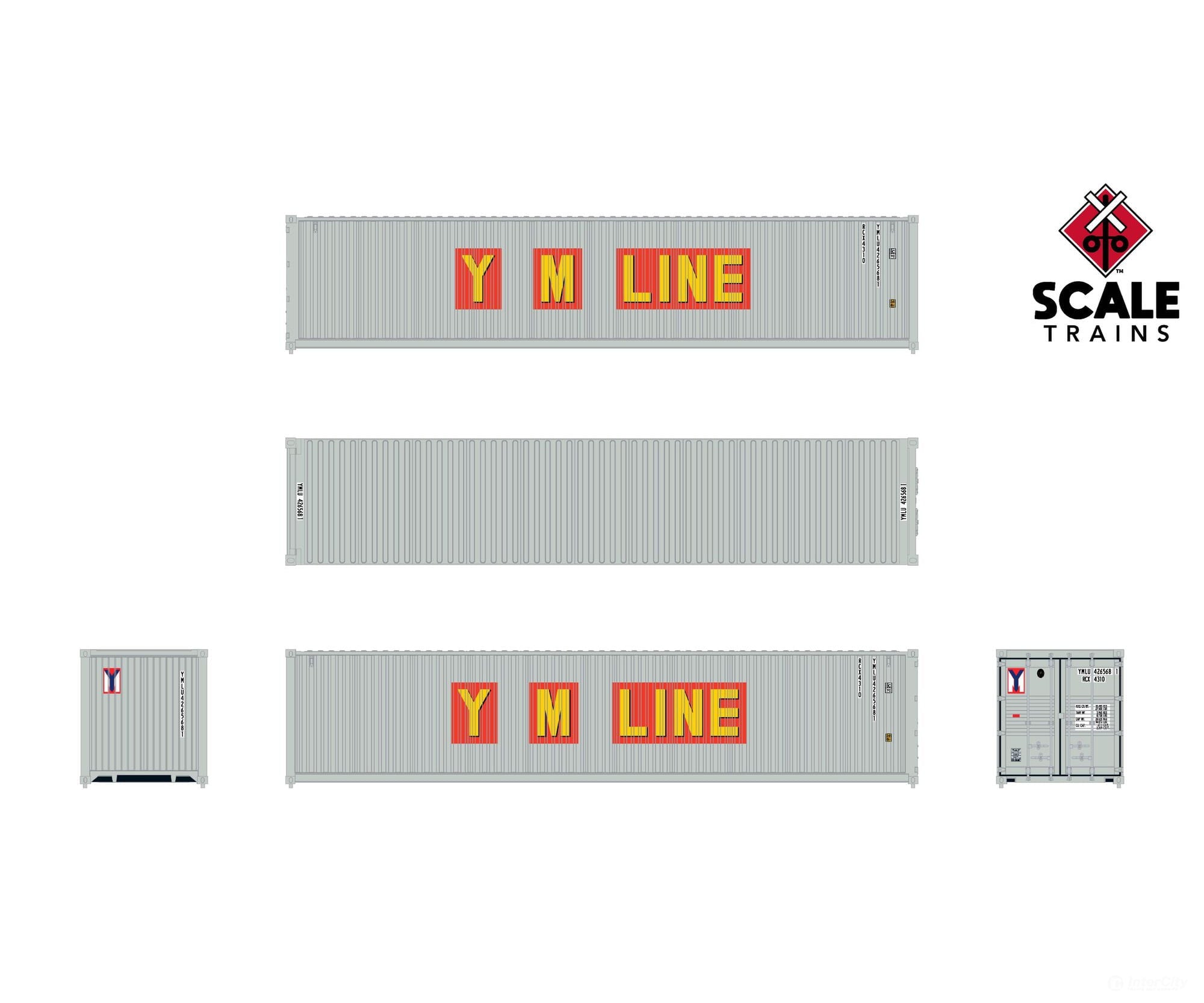 ScaleTrains SXT11857 Operator HO Scale 40’ Modern Angled Container Yang Ming/Original Logo 4336553 (Single) Freight