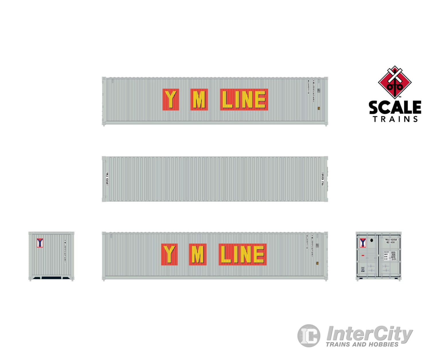 ScaleTrains SXT11858 Operator HO Scale 40’ Modern Angled Container Yang Ming/Original Logo 4357129 (Single) Freight