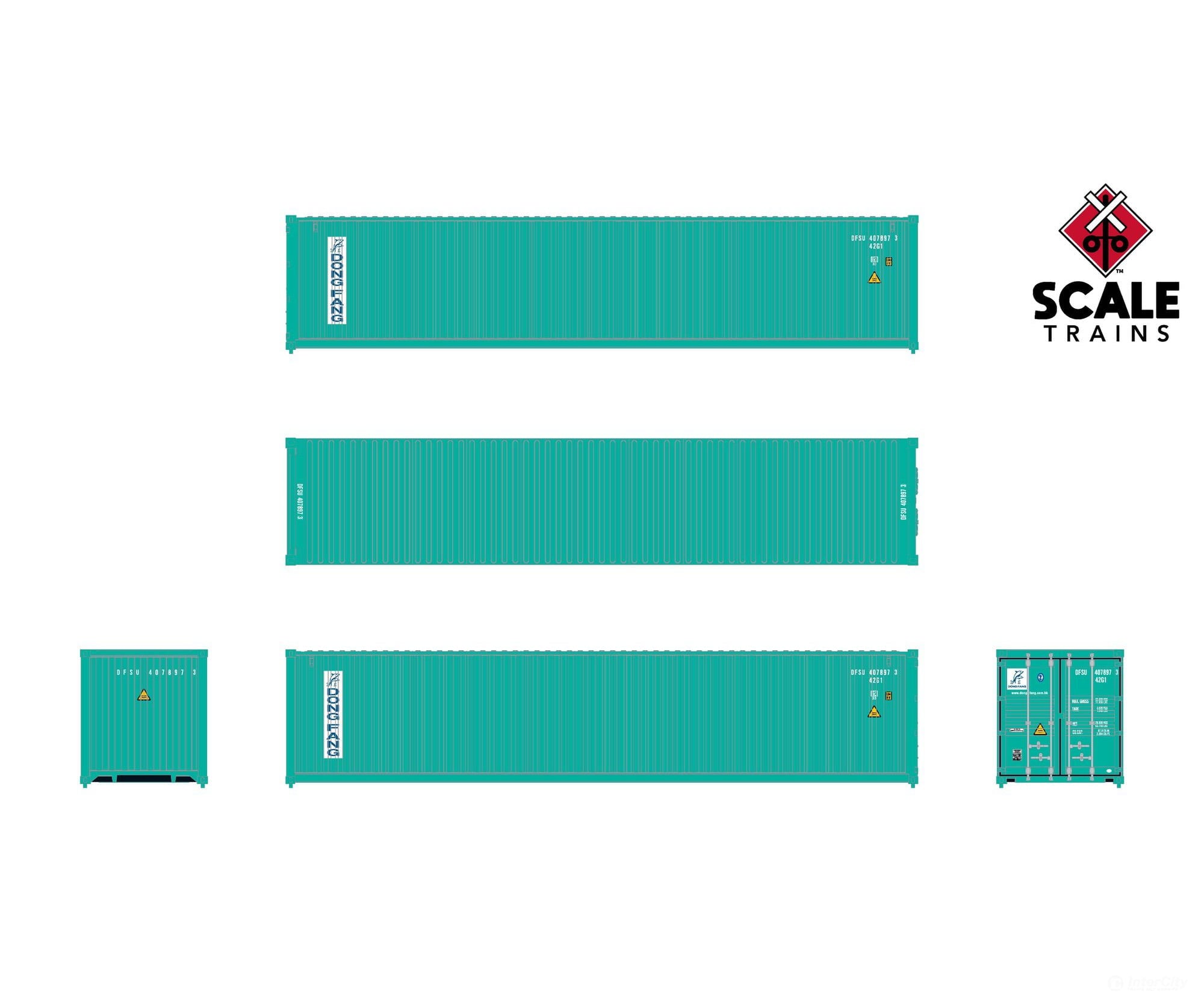 ScaleTrains SXT11869 Operator HO Scale 40’ Modern Angled Container Dong Fang 4114509 (Single) Freight Loads & Containers