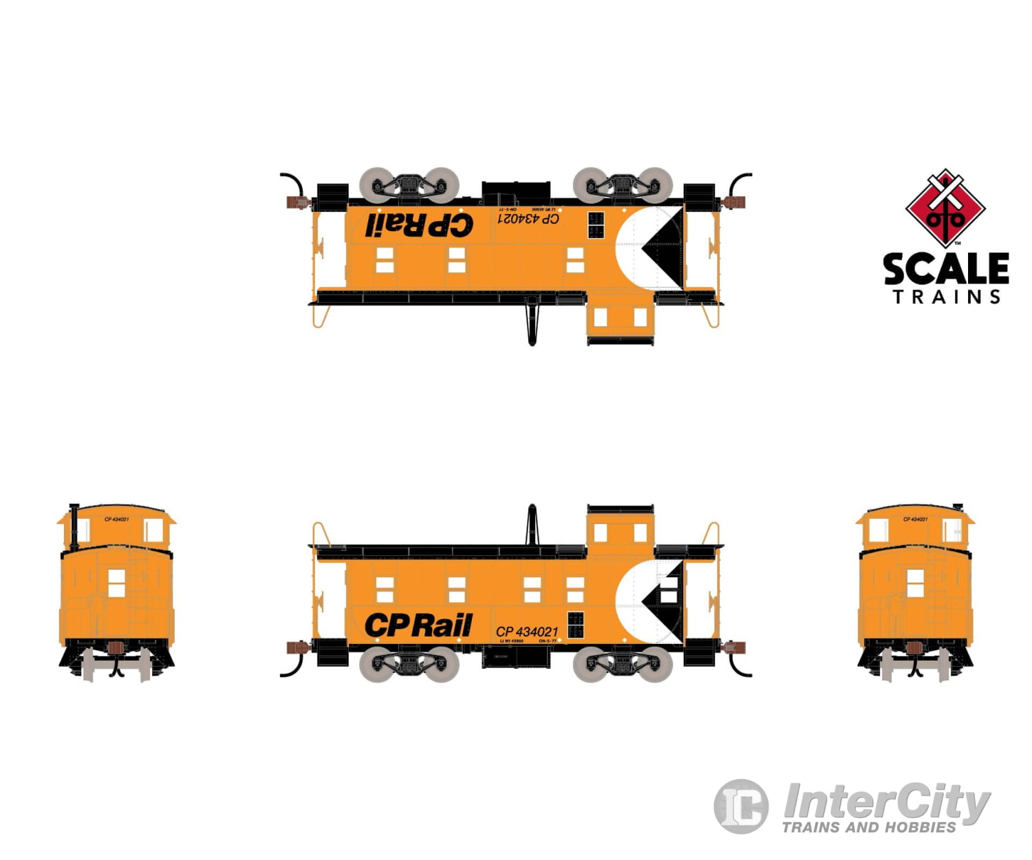 Scaletrains Sxt1272 Ho Kit Classics Steel Cupola Caboose Cp Rail #434021 (Kit) Freight Cars