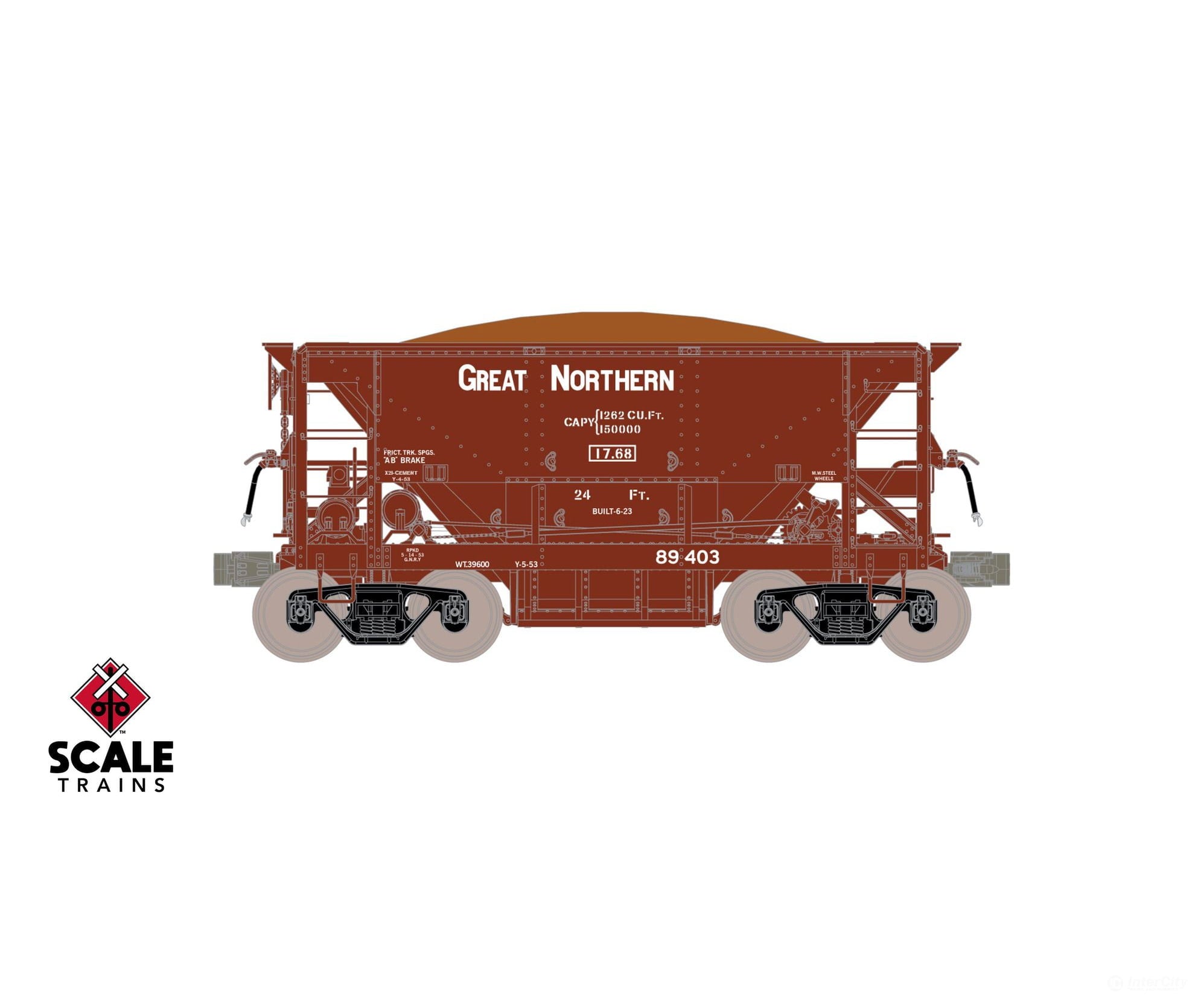 ScaleTrains SXT15215 Fox Valley Models HO Scale PSC 70-Ton Ore Car Great Northern 89419 - Freight Cars
