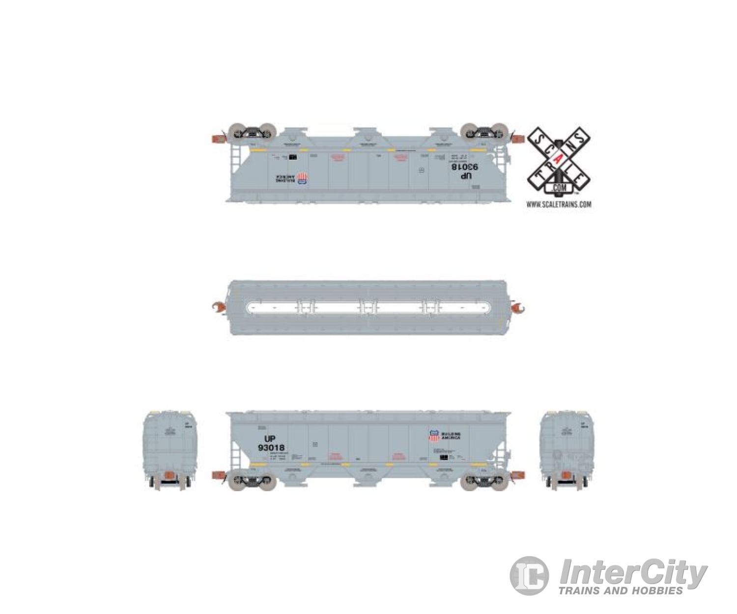 Scaletrains Sxt31429 Greenbrier (Gunderson) 5188 Covered Hopper - N-Scale Union Pacific Rd# 95629