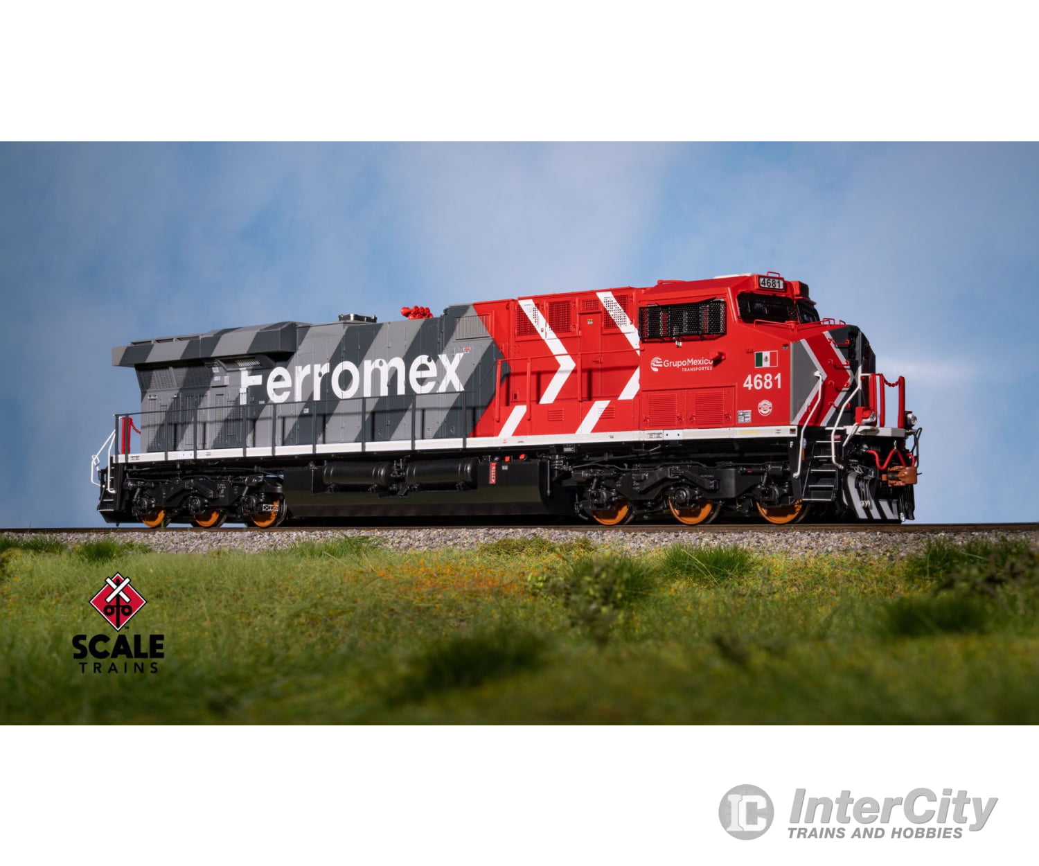 ScaleTrains SXT33590 Rivet Counter HO Scale GE ES44AC Ferromex/Zebra 4682 DCC & Sound Equipped Locomotives