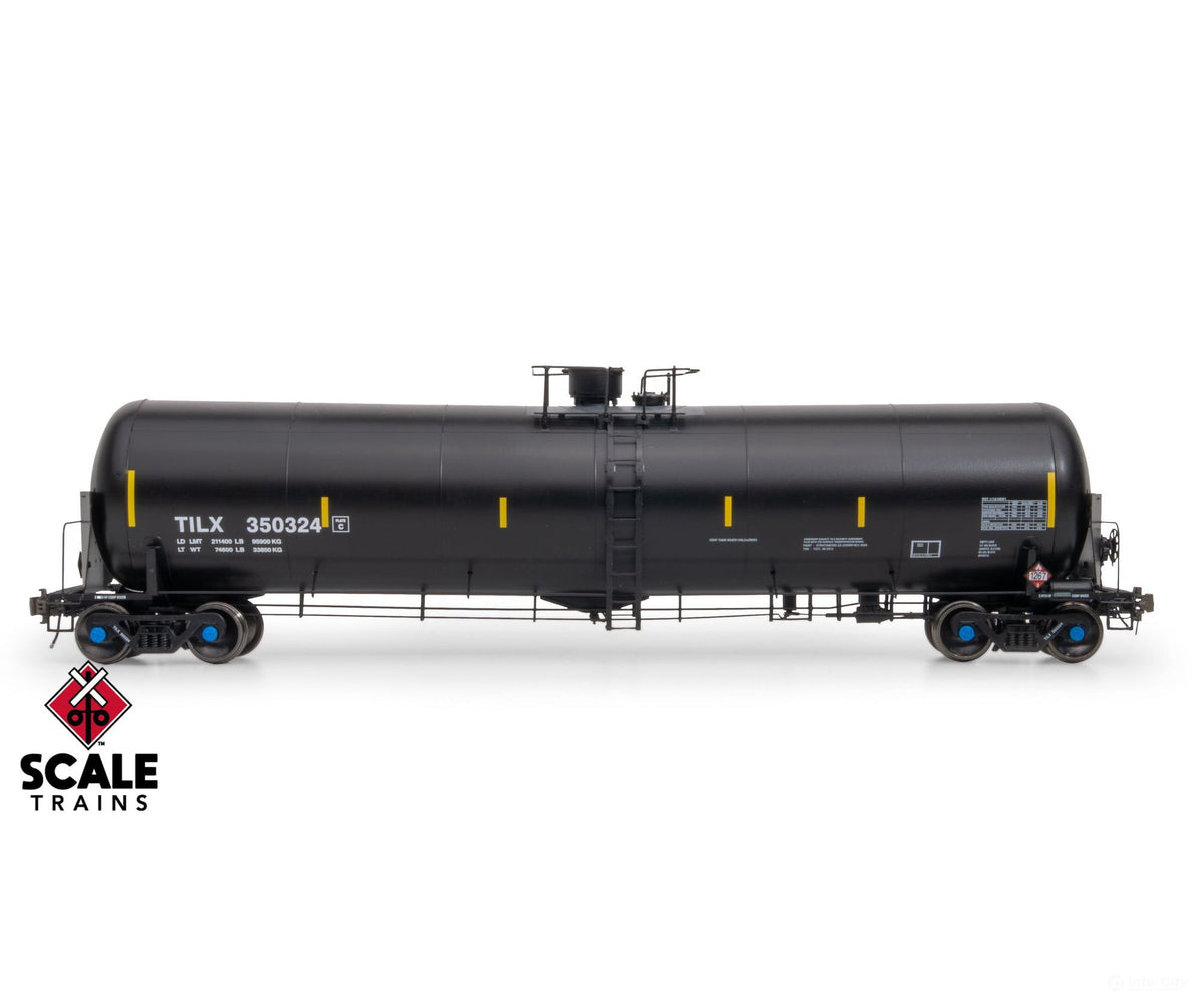 ScaleTrains SXT38228 Rivet Counter HO Scale Trinity 31K Tank Car with Head Shields Trinity Leasing/Black/Crude Oil/TILX