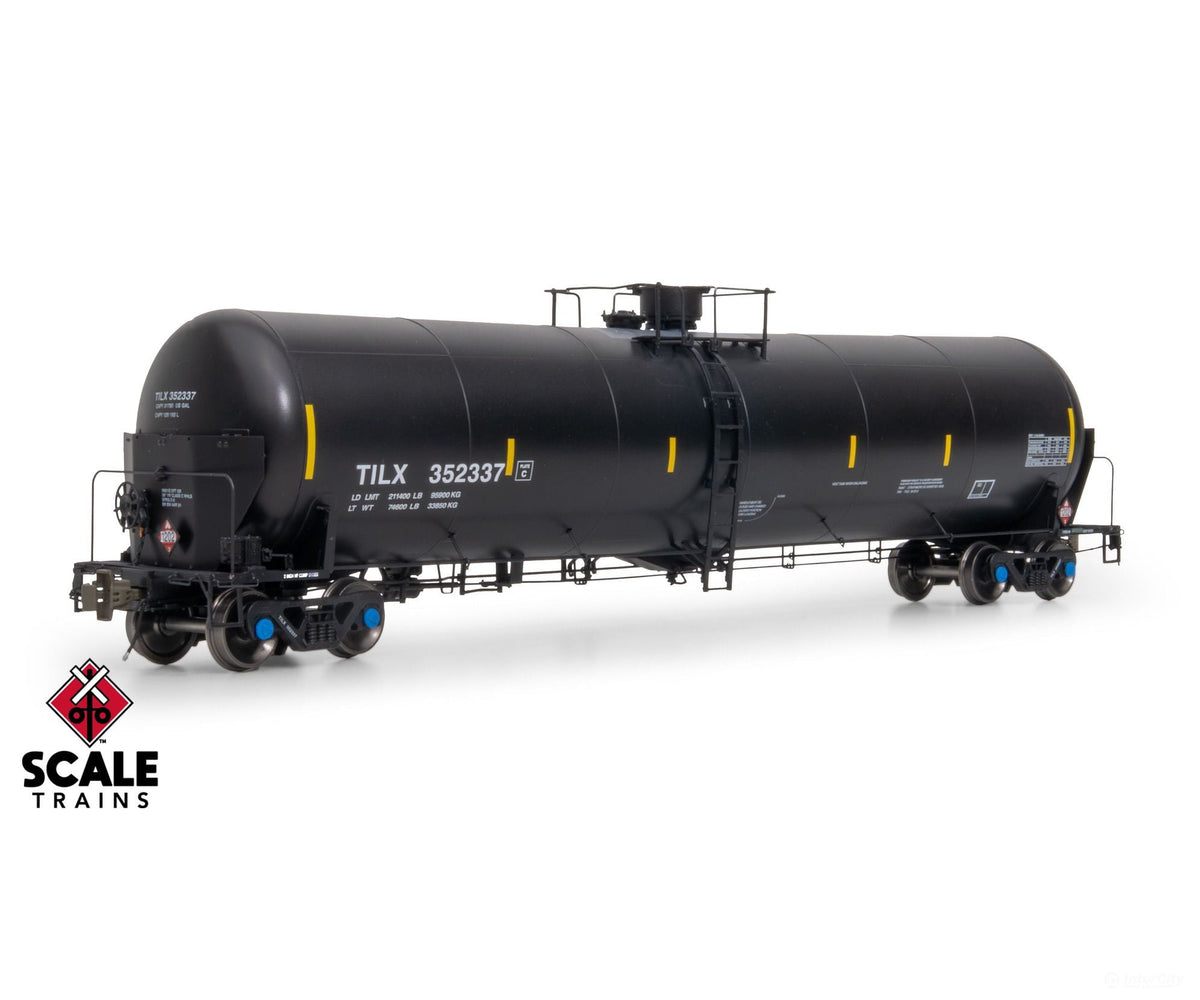 ScaleTrains SXT38236 Rivet Counter HO Scale Trinity 31K Tank Car with Head Shields Trinity Leasing/Black/Diesel
