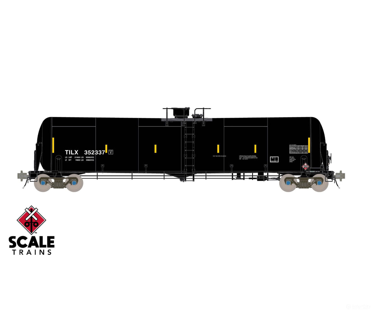 ScaleTrains SXT38237 Rivet Counter HO Scale Trinity 31K Tank Car with Head Shields Trinity Leasing/Black/Diesel