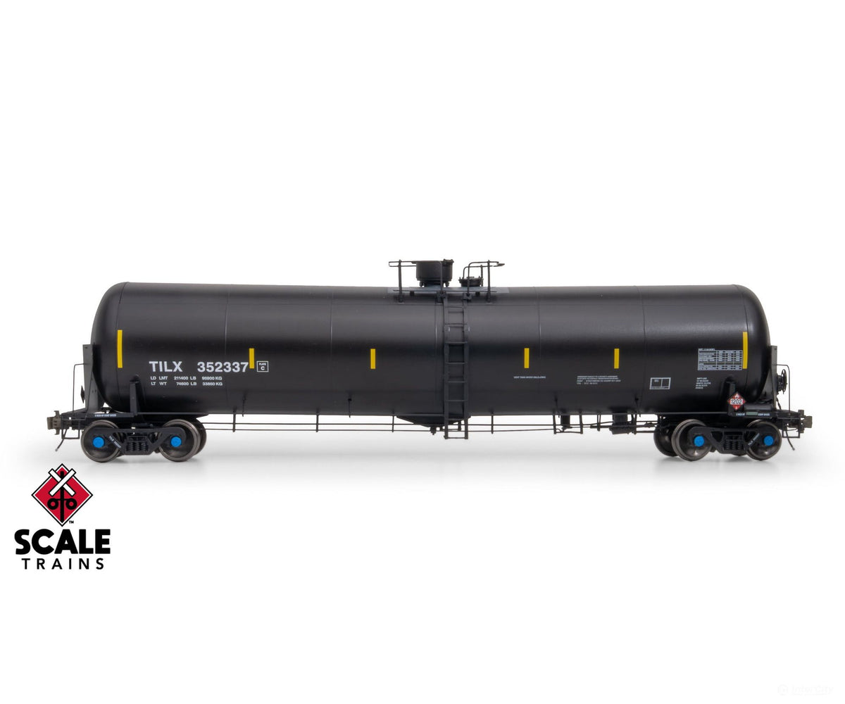 ScaleTrains SXT38237 Rivet Counter HO Scale Trinity 31K Tank Car with Head Shields Trinity Leasing/Black/Diesel