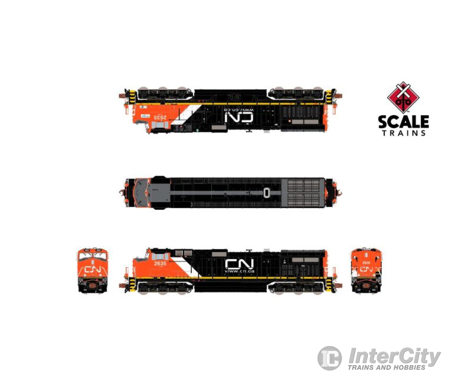 Scaletrains Sxt38691 N Rivet Counter Ge C44-9W Canadian National Cn #2641 Eco-Connections Dcc/Sound