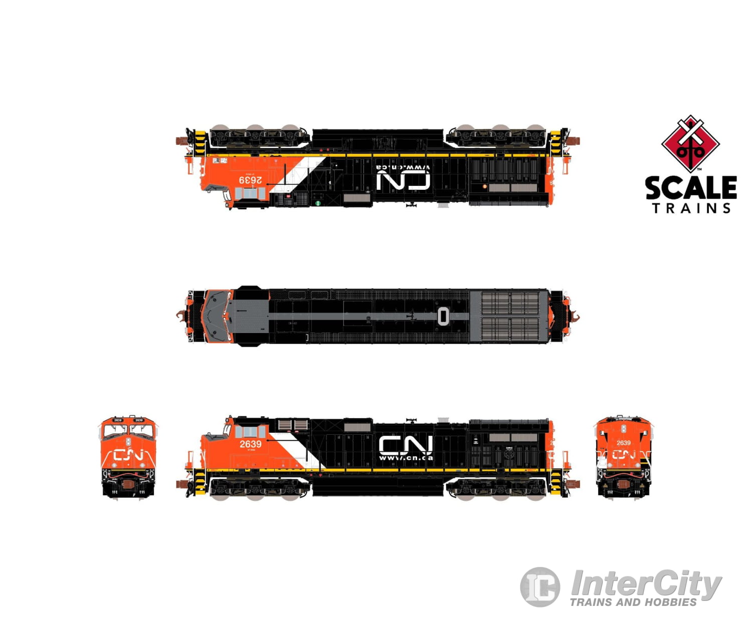 Scaletrains Sxt38693 N Rivet Counter Ge C44-9W Canadian National Cn #2639 Website Scheme Dcc/Sound