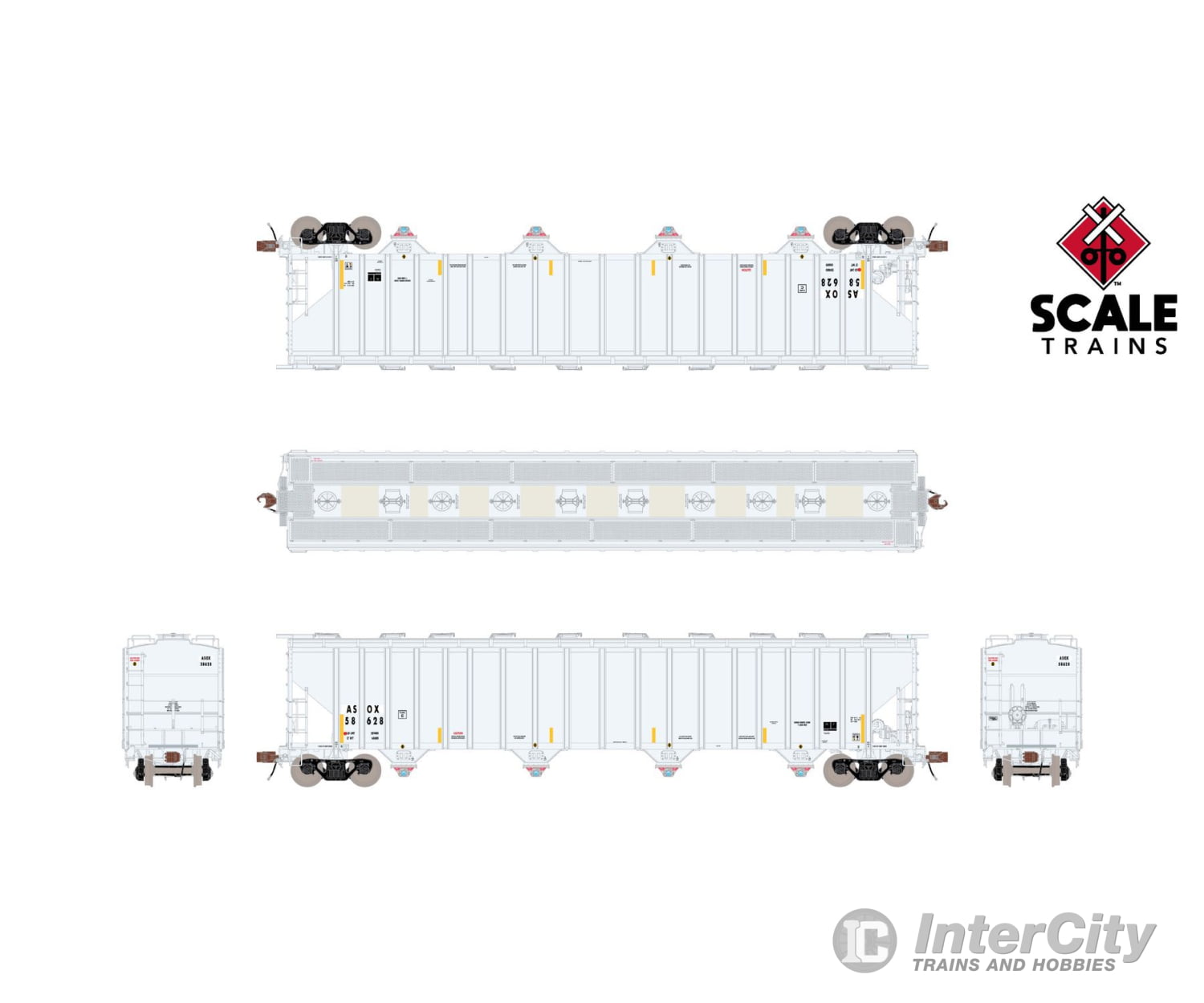 ScaleTrains SXT39433 Rivet Counter HO Scale Pullman-Standard 5820 Covered Hopper Americas