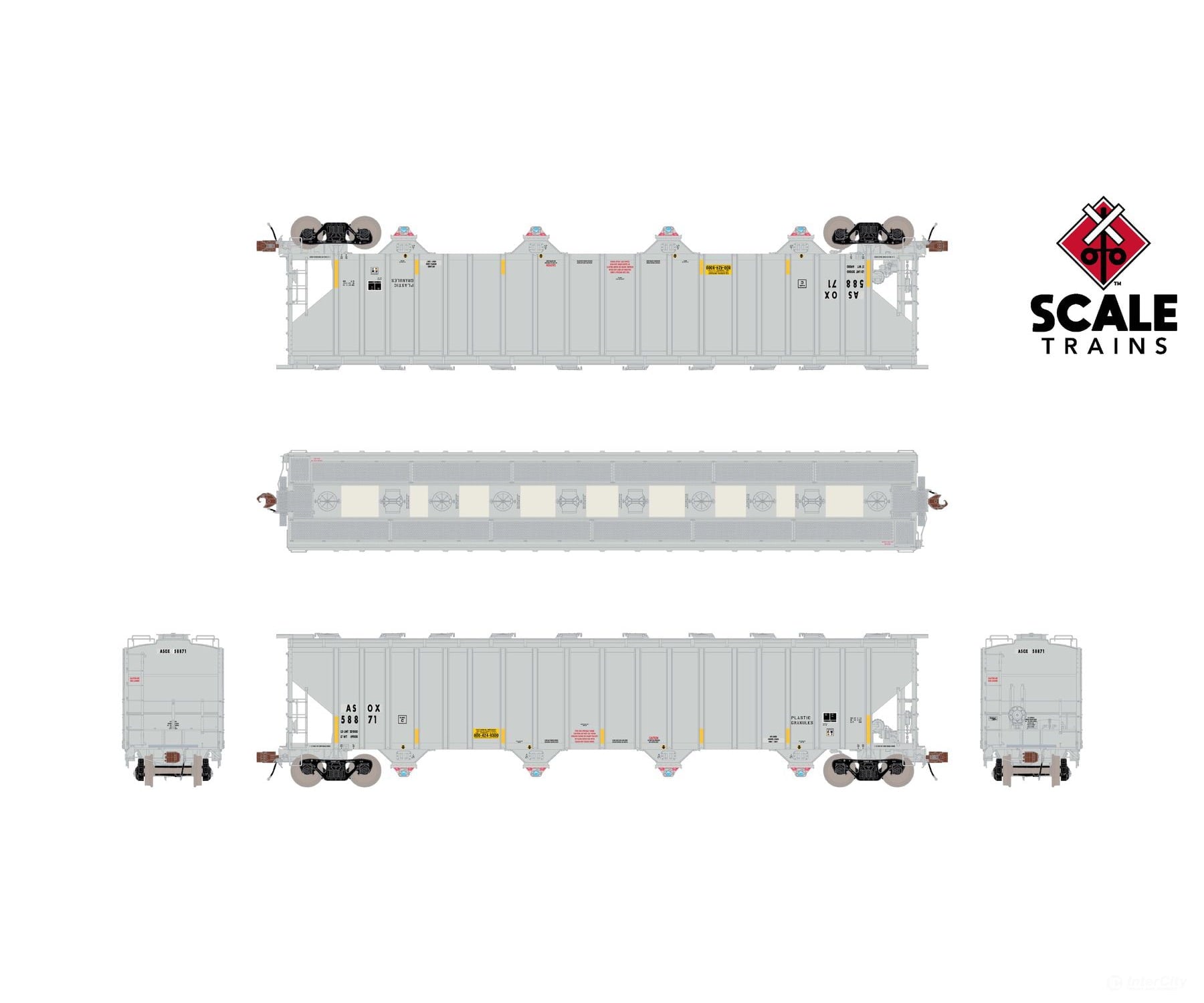 ScaleTrains SXT39434 Rivet Counter HO Scale Pullman-Standard 5820 Covered Hopper Americas