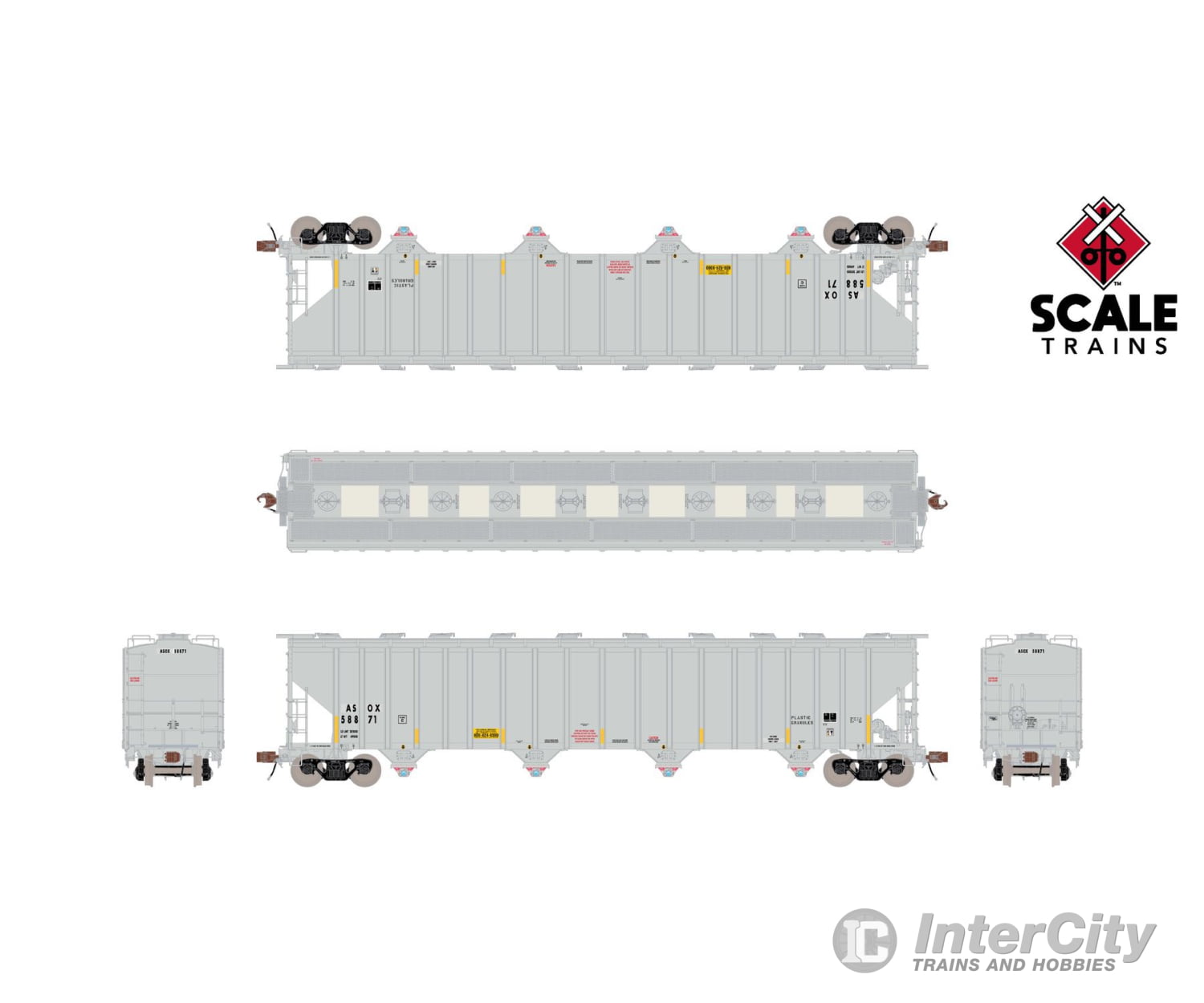 ScaleTrains SXT39435 Rivet Counter HO Scale Pullman-Standard 5820 Covered Hopper Americas