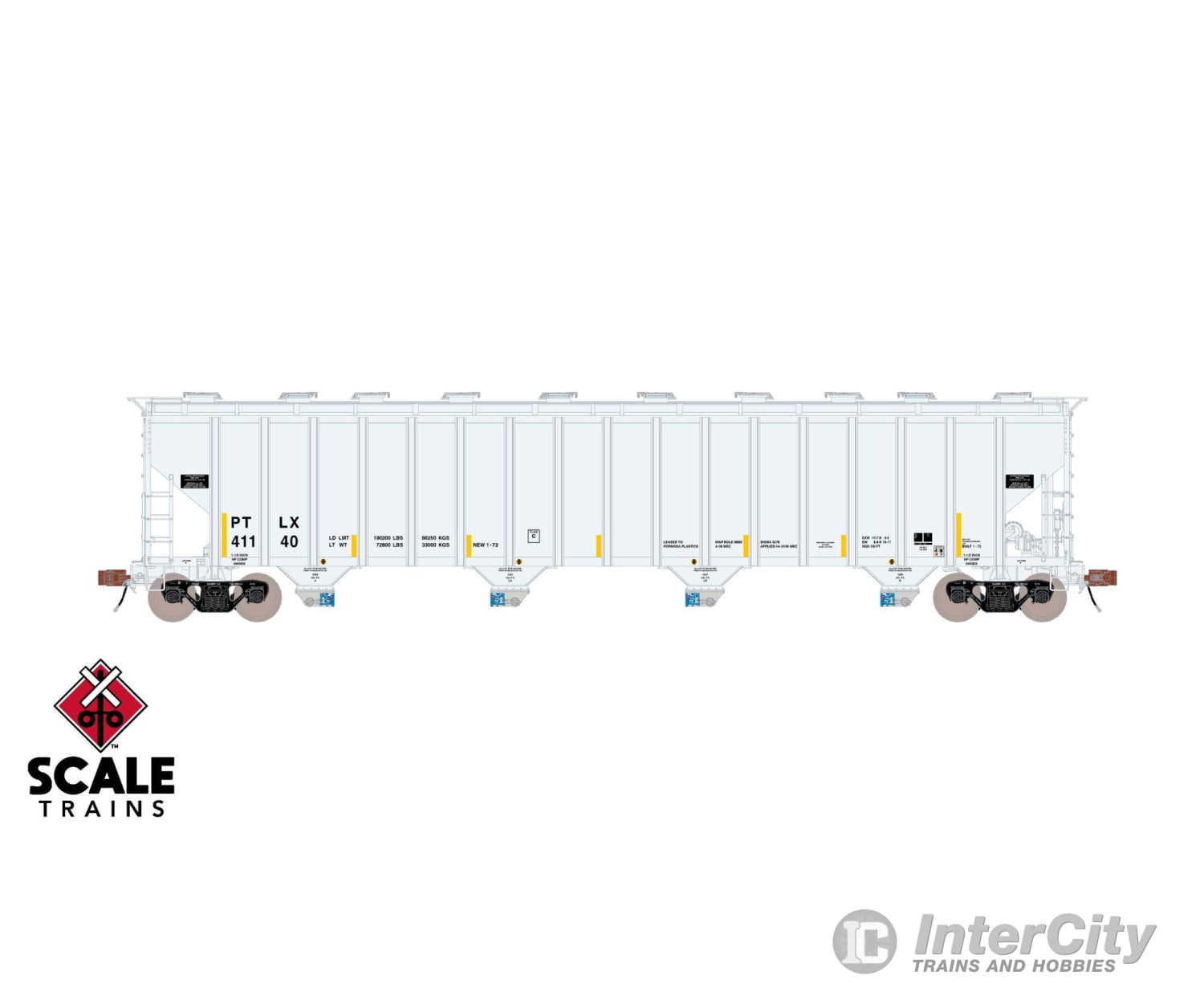 ScaleTrains SXT39446 Rivet Counter HO Scale Pullman-Standard 5820 Covered Hopper GE Rail Services/PTLX/Light