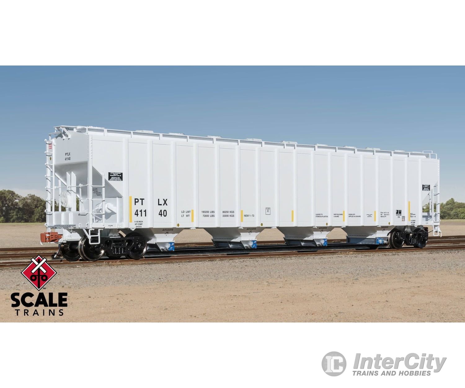 ScaleTrains SXT39446 Rivet Counter HO Scale Pullman-Standard 5820 Covered Hopper GE Rail Services/PTLX/Light