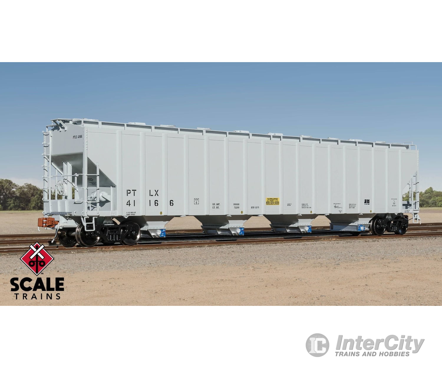 ScaleTrains SXT39447 Rivet Counter HO Scale Pullman-Standard 5820 Covered Hopper GE Rail Services/PTLX/Dark Gray 41166