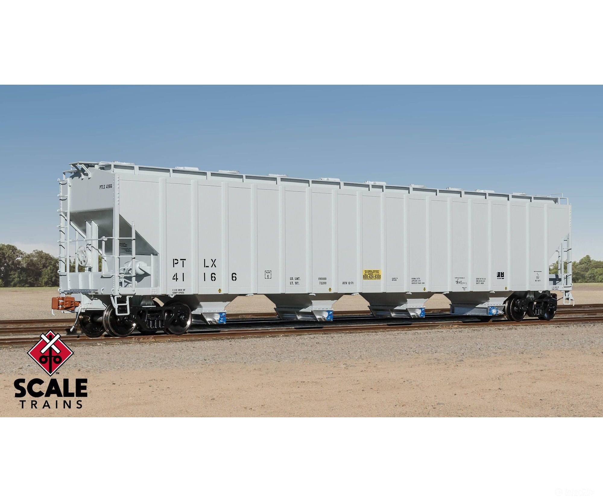 ScaleTrains SXT39447 Rivet Counter HO Scale Pullman-Standard 5820 Covered Hopper GE Rail Services/PTLX/Dark Gray 41166