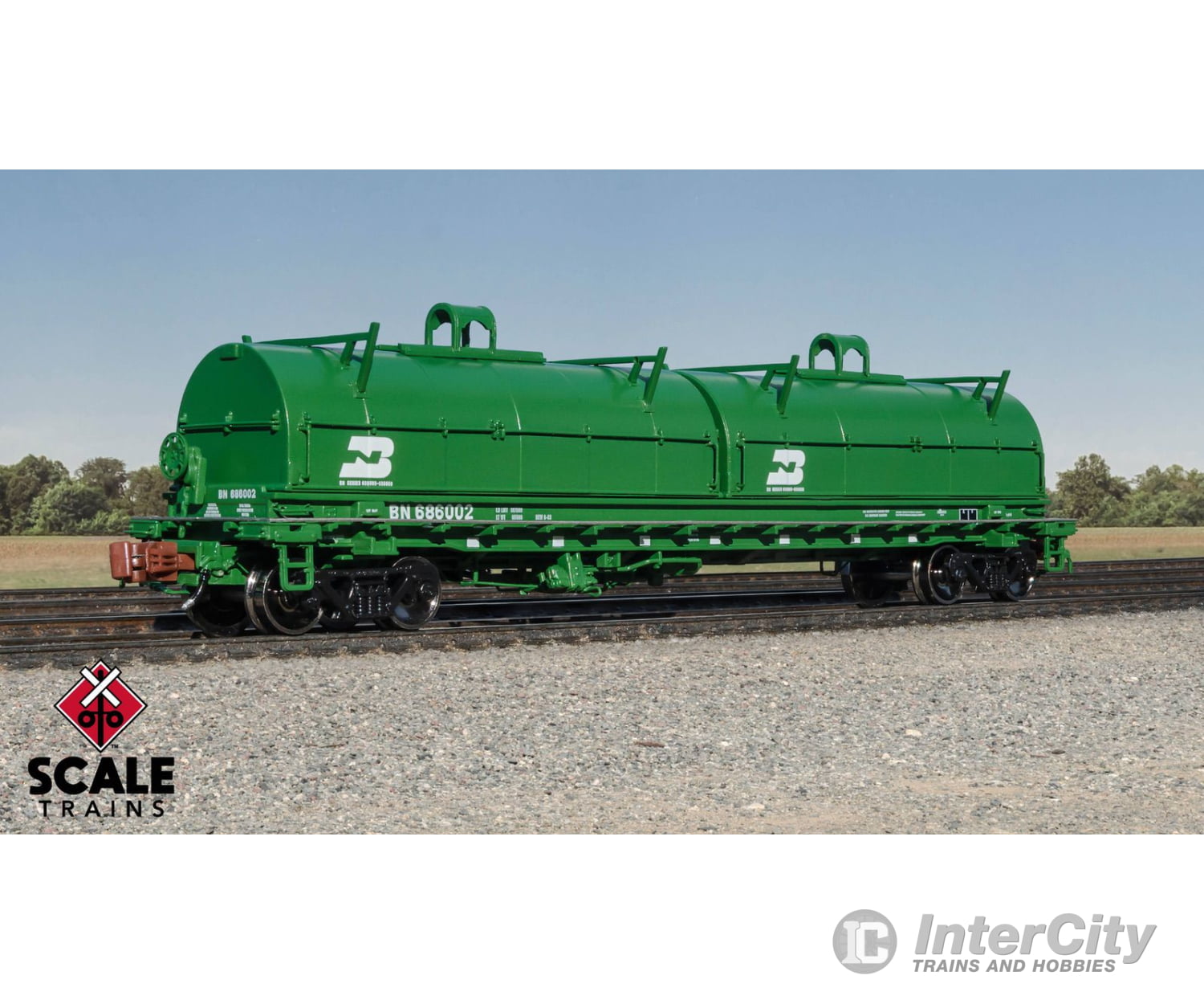 ScaleTrains SXT39462 Rivet Counter N Scale Thrall 48’ 2-Hood Coil Steel Car Burlington Northern/Cascade Green 686009