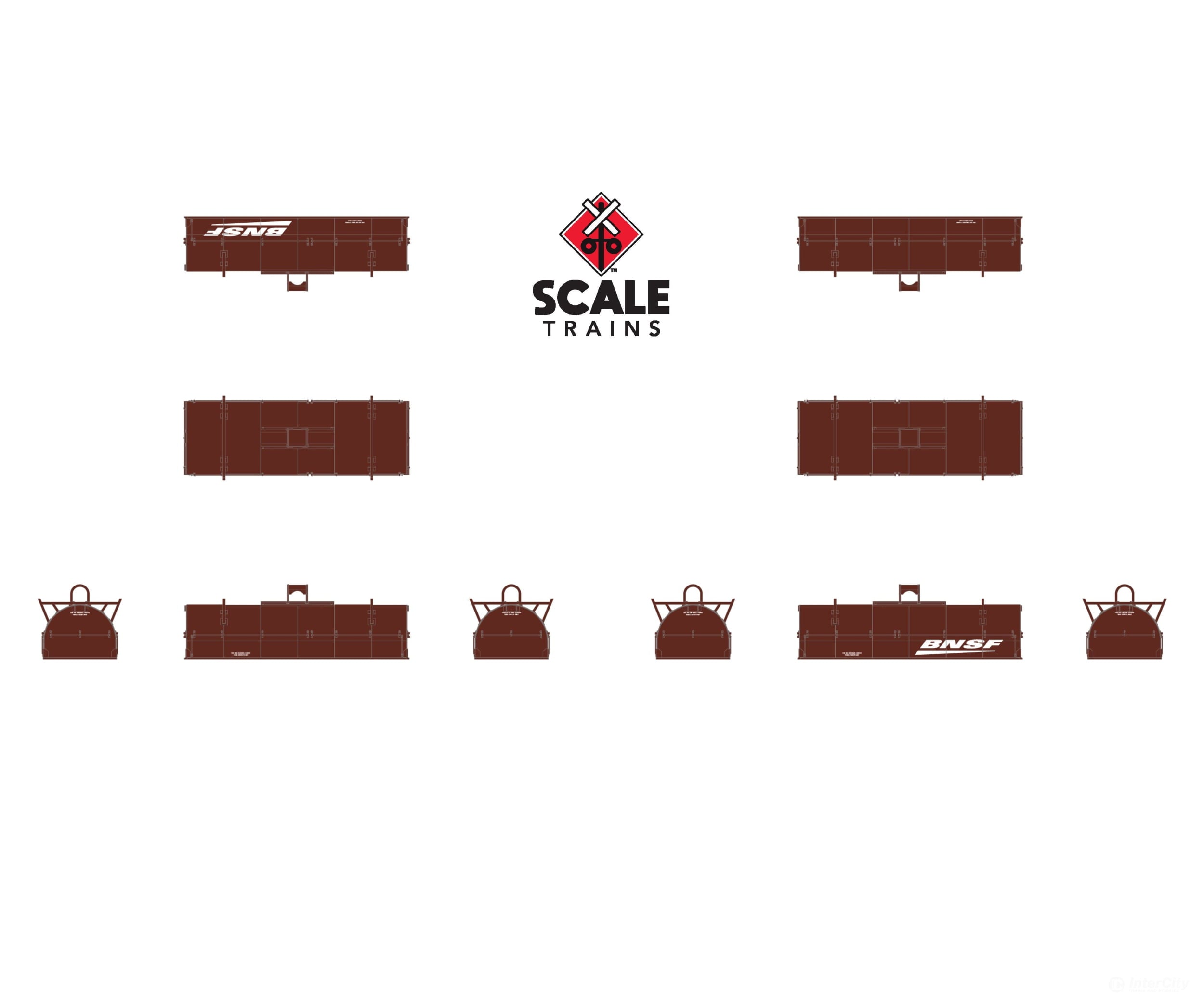 ScaleTrains SXT39467 Rivet Counter N Scale Thrall 48’ 2-Hood Coil Steel Car BNSF/Wedge Hoods 534205 Freight Cars