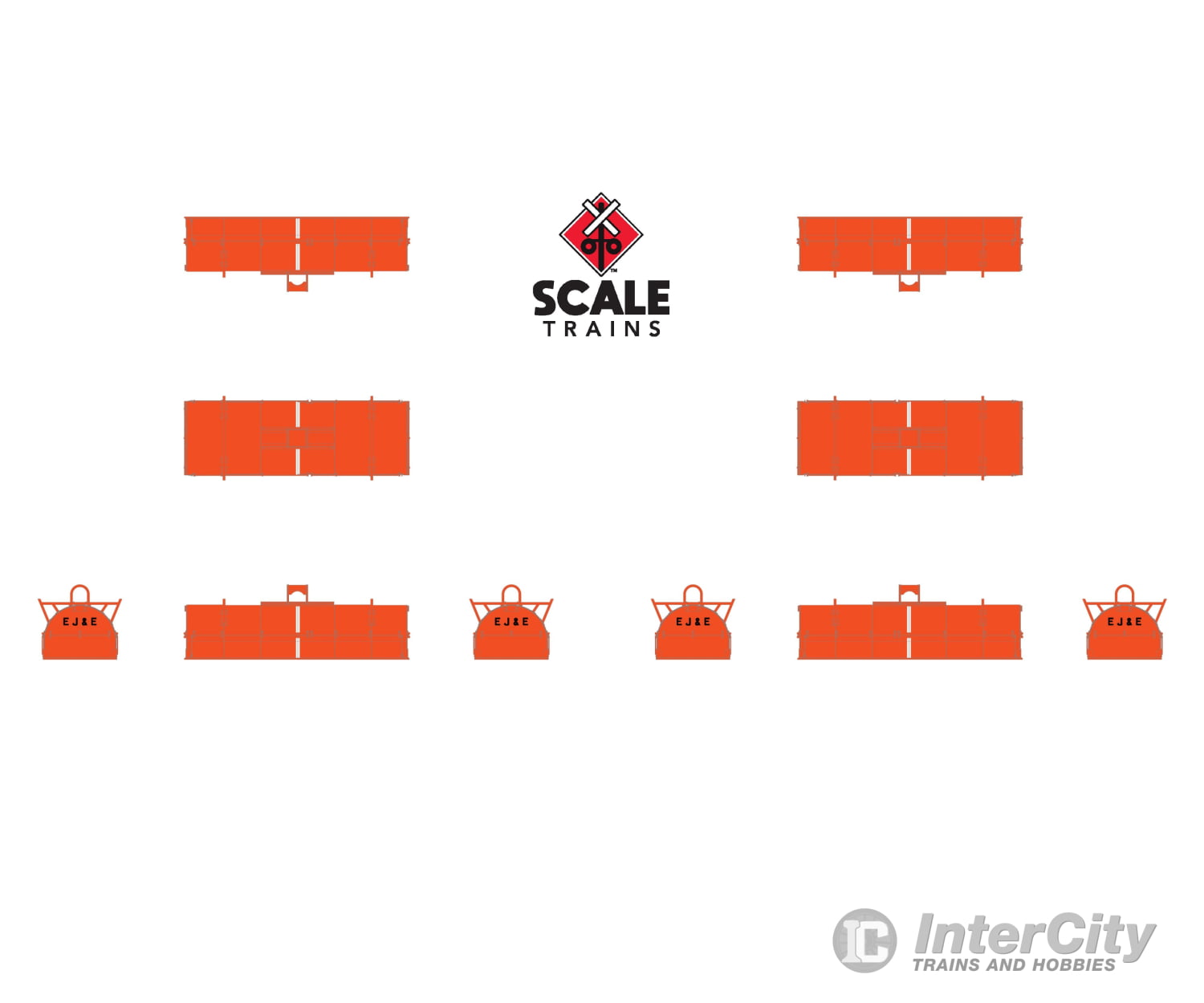 ScaleTrains SXT39478 Rivet Counter N Scale Thrall 48’ 2-Hood Coil Steel Car Elgin Joliet & Eastern/Black Carbody/Orange