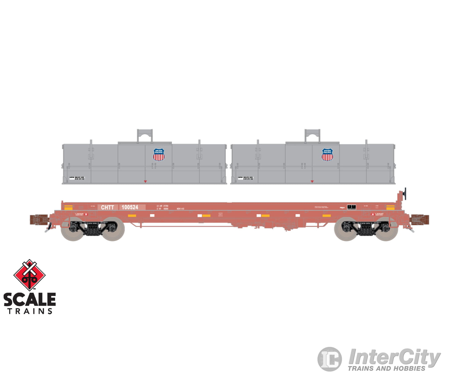 ScaleTrains SXT39493 Rivet Counter N Scale Thrall 48’ 2-Hood Coil Steel Car CHTT/Distressed/Union Pacific Hoods 100524