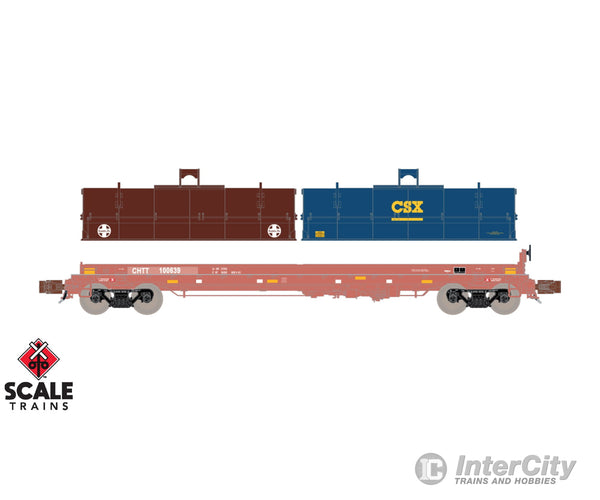 ScaleTrains SXT39494 Rivet Counter N Scale Thrall 48’ 2-Hood Coil Steel Car CHTT/Distressed/ATSF and CSX Hoods 100639