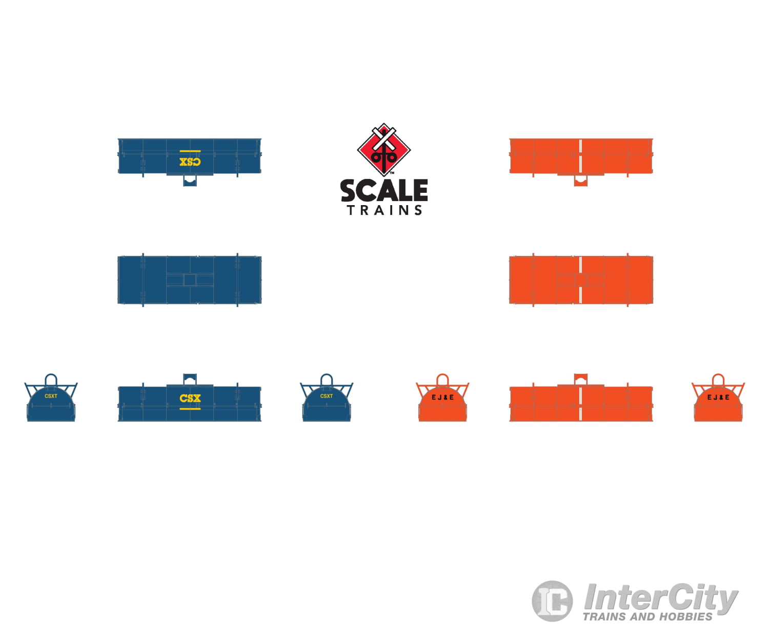 ScaleTrains SXT39497 Rivet Counter N Scale Thrall 48’ 2-Hood Coil Steel Car Elgin Joliet & Eastern/Black Carbody/EJ&E