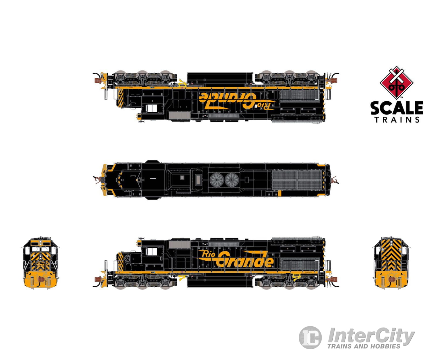 Scaletrains Sxt39607 Rivet Counter N Scale Emd Sd40T-2 Rio Grande/As Delivered/Gyralite No# Dcc &