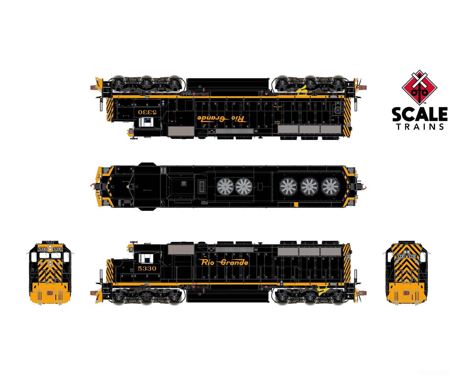 Scaletrains Sxt39723 Rivet Counter Ho Scale Emd Sd45 Phase Iib1 Rio Grande/Small Lettering 5330 Dcc