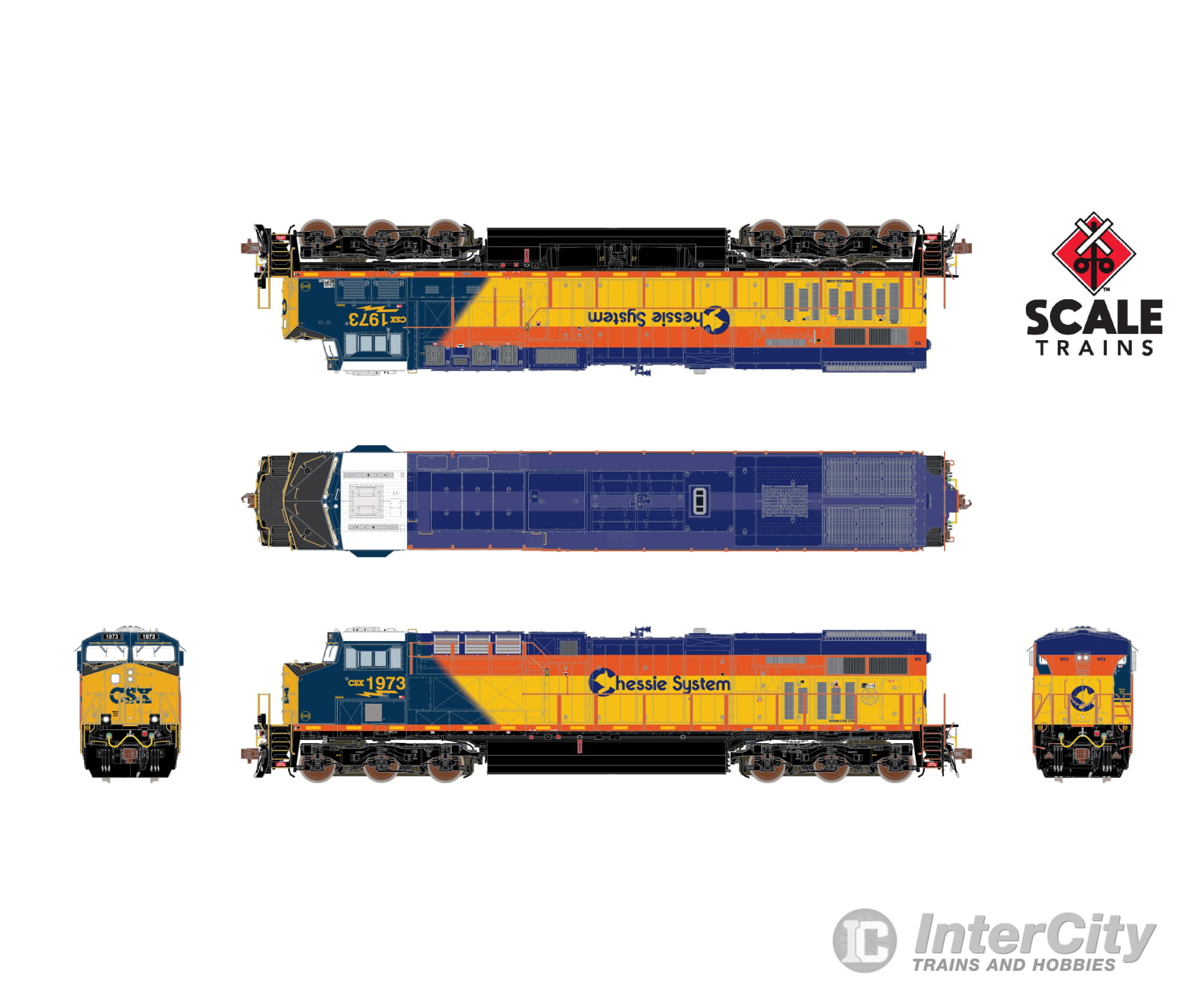 Scaletrains Sxt39905 Rivet Counter Ho Scale Ge Es44Ah Csx/Heritage/Chessie System #1973 1973 Dcc &