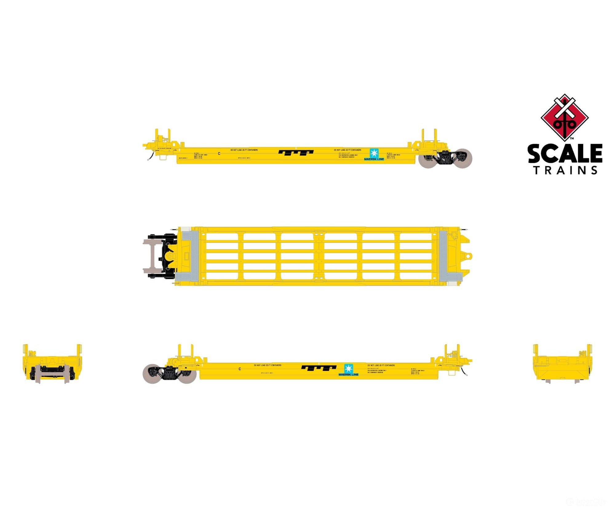 ScaleTrains SXT40079 Rivet Counter HypoTypical HO Scale Pullman-Standard Trinity Backpacker Well Car Set with