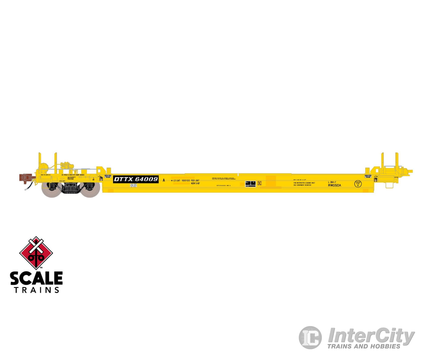 ScaleTrains SXT40085 Rivet Counter HO Scale Pullman-Standard Trinity Backpacker Well Car Set (5) Trailer Train/Speed