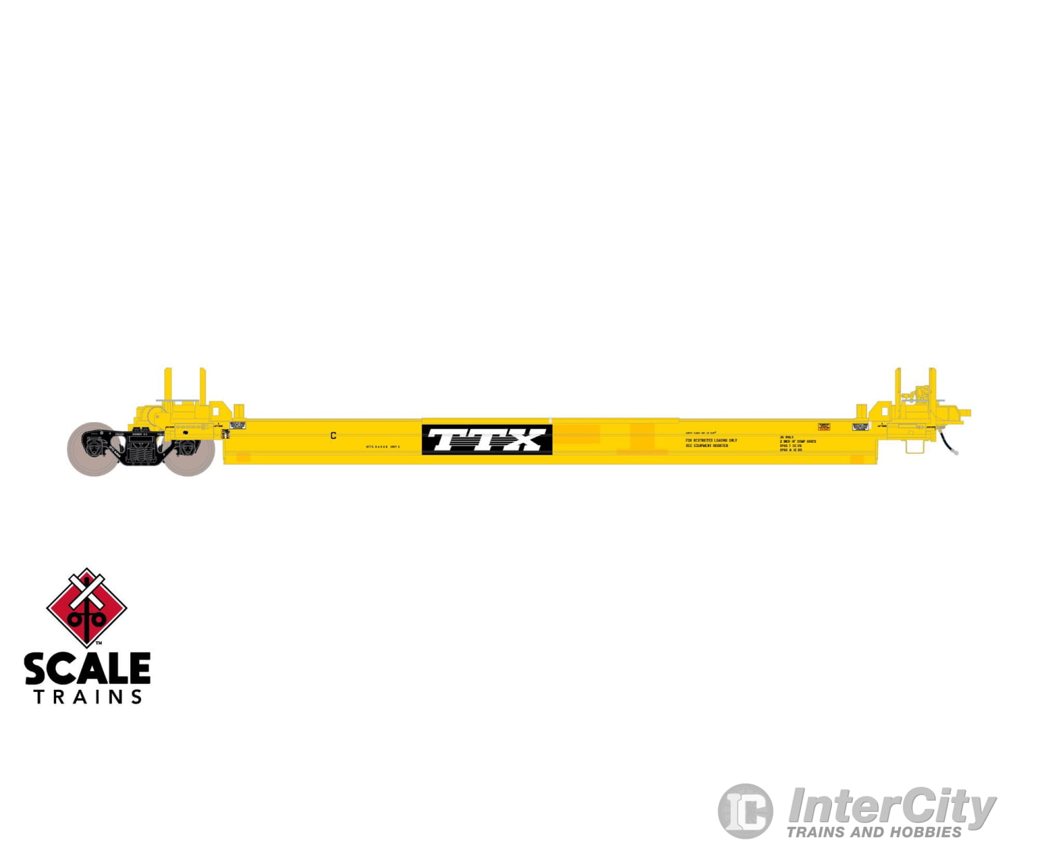 ScaleTrains SXT40085 Rivet Counter HO Scale Pullman-Standard Trinity Backpacker Well Car Set (5) Trailer Train/Speed