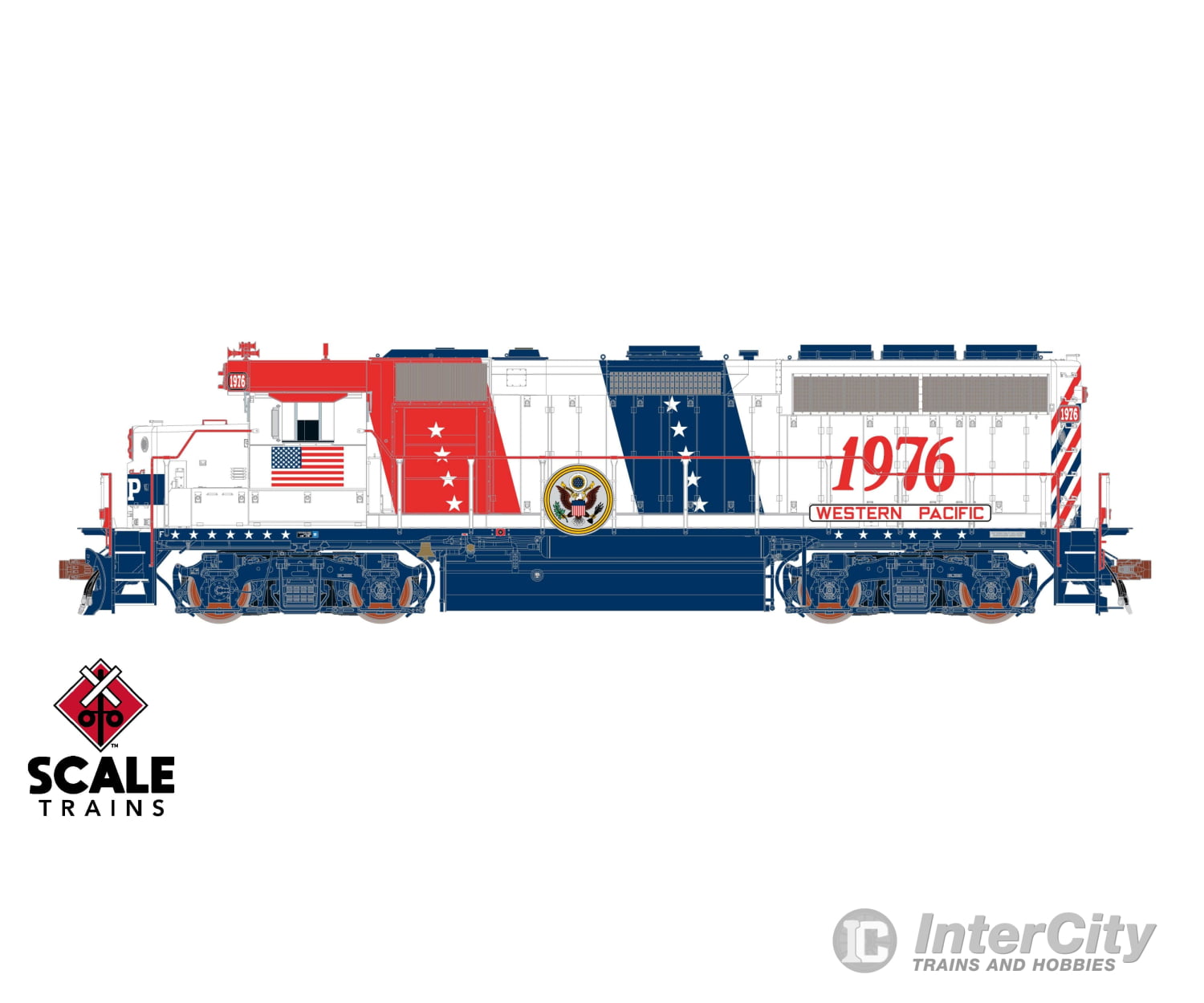 Scaletrains Sxt40223 Rivet Counter Ho Scale Emd Gp40 Phase Iic Western Pacific/Bicentennial 1776