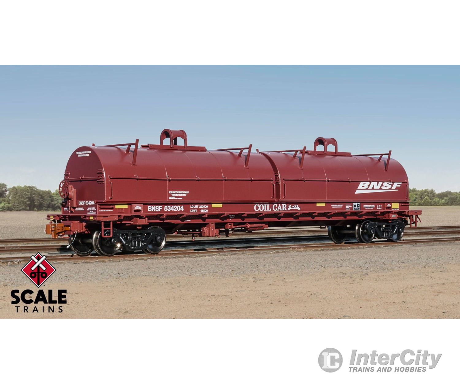 ScaleTrains SXT40271 Rivet Counter HO Scale Thrall 2-Hood Coil Steel Car BNSF/Wedge Hoods 534204 Freight Cars