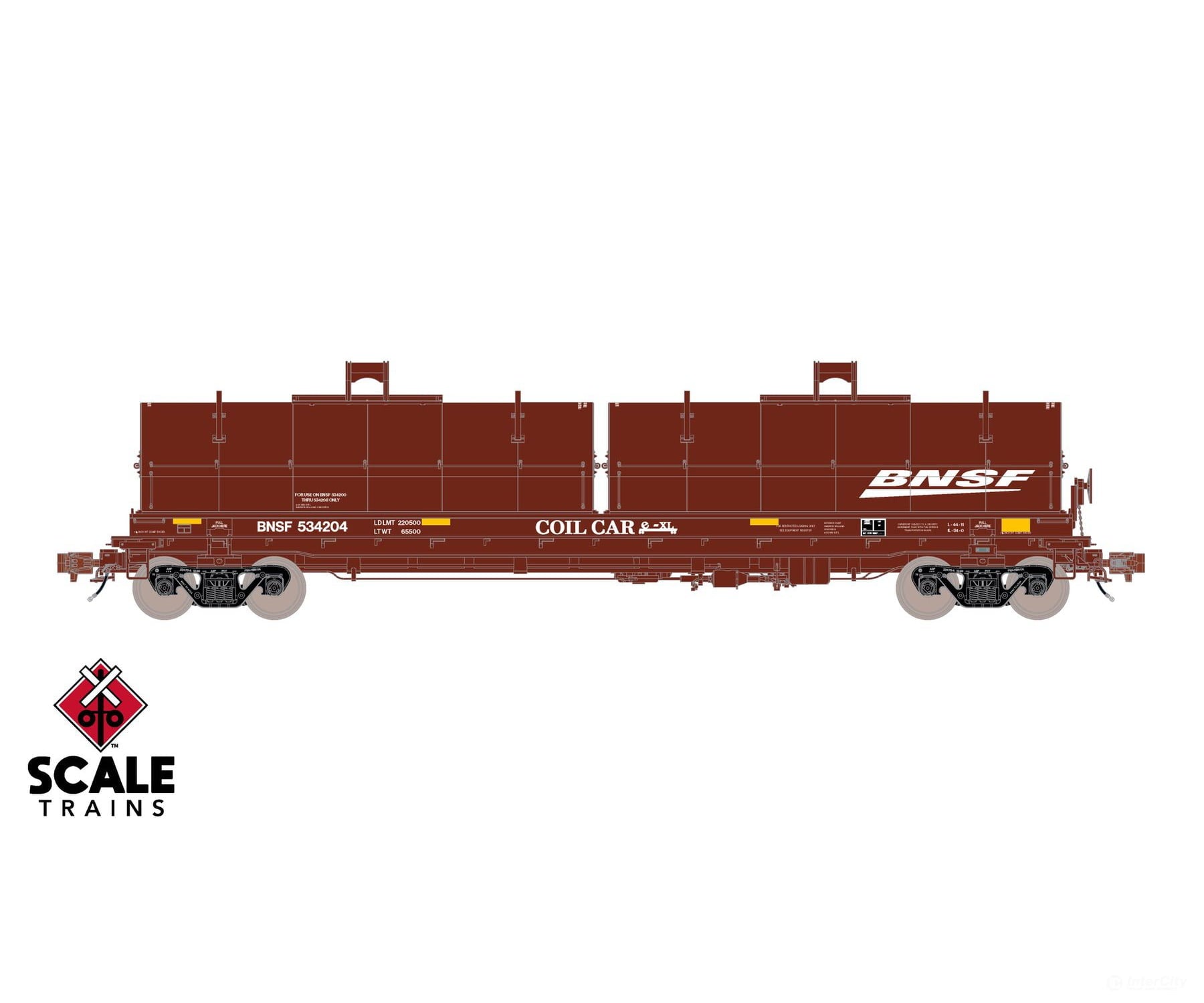 ScaleTrains SXT40271 Rivet Counter HO Scale Thrall 2-Hood Coil Steel Car BNSF/Wedge Hoods 534204 Freight Cars