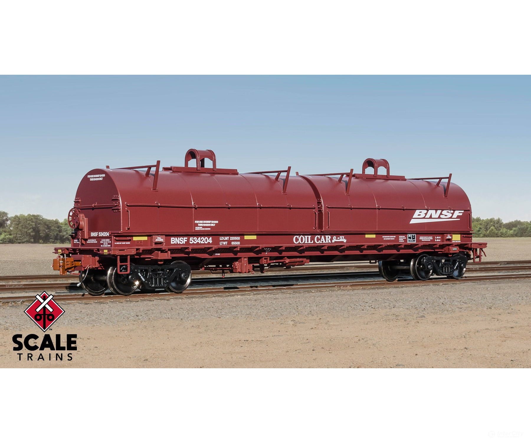 ScaleTrains SXT40271 Rivet Counter HO Scale Thrall 2-Hood Coil Steel Car BNSF/Wedge Hoods 534204 Freight Cars