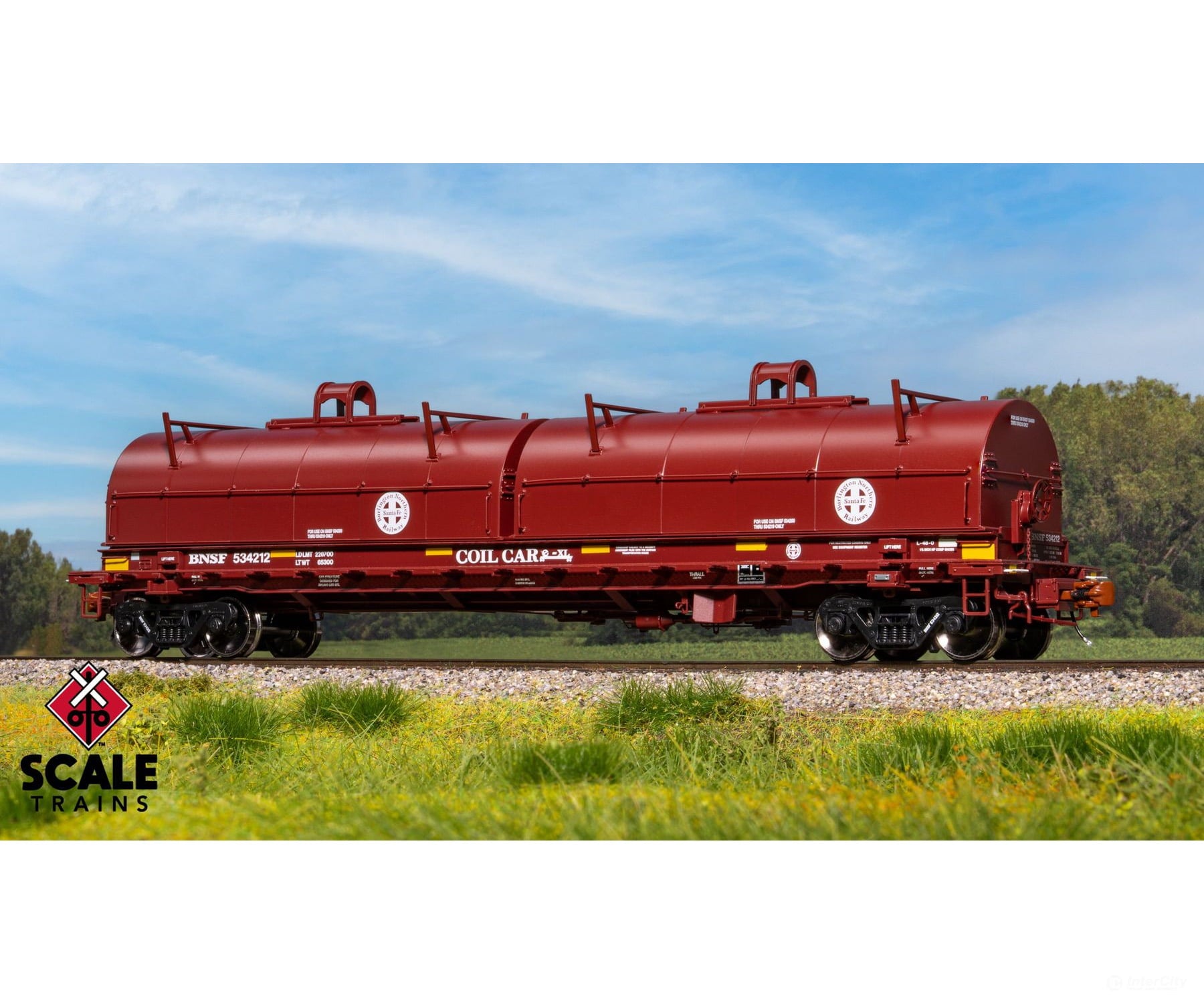 ScaleTrains SXT40273 Rivet Counter HO Scale Thrall 2-Hood Coil Steel Car BNSF/Circle-Cross Hoods 534212 Freight Cars