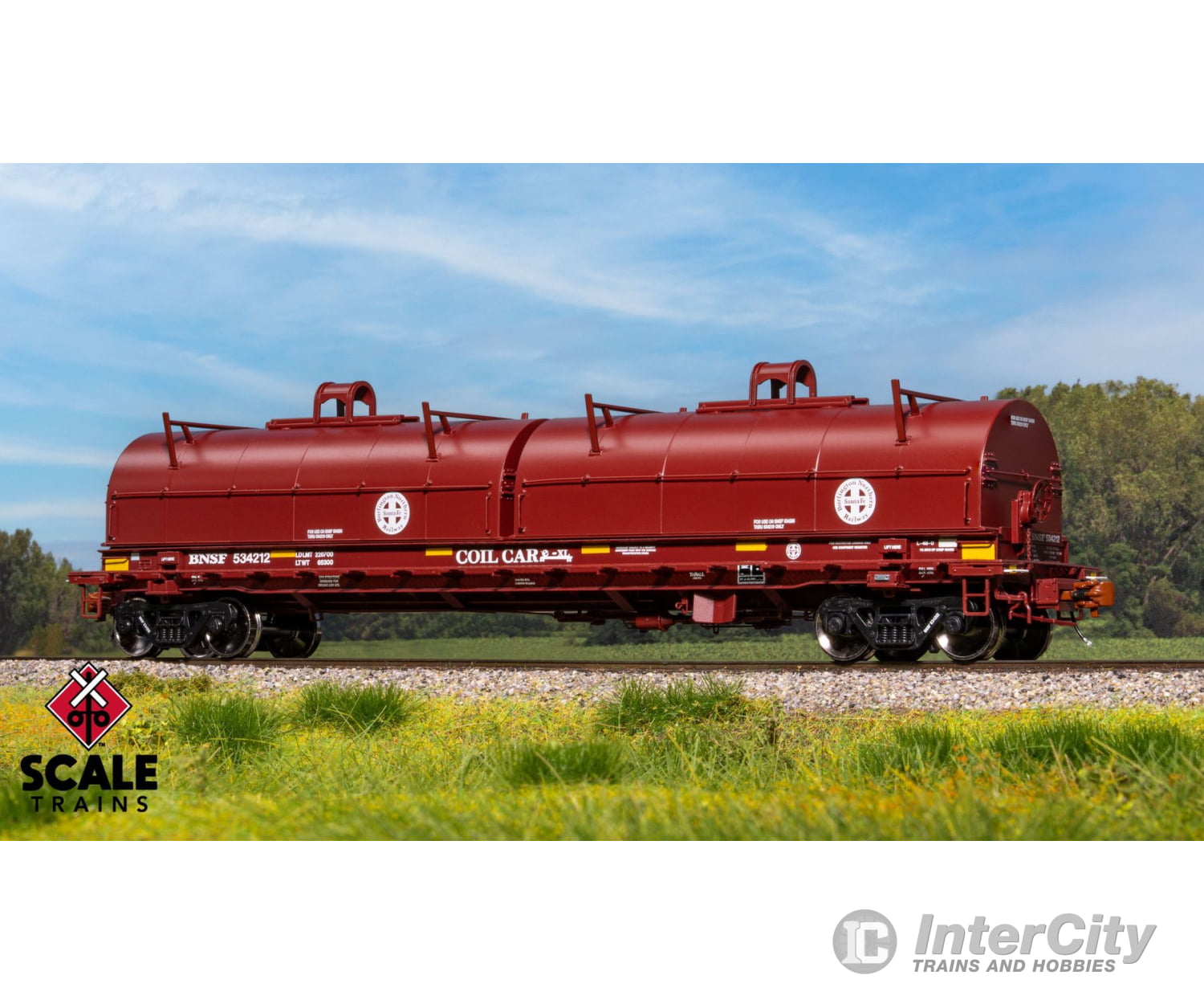 ScaleTrains SXT40273 Rivet Counter HO Scale Thrall 2-Hood Coil Steel Car BNSF/Circle-Cross Hoods 534212 Freight Cars