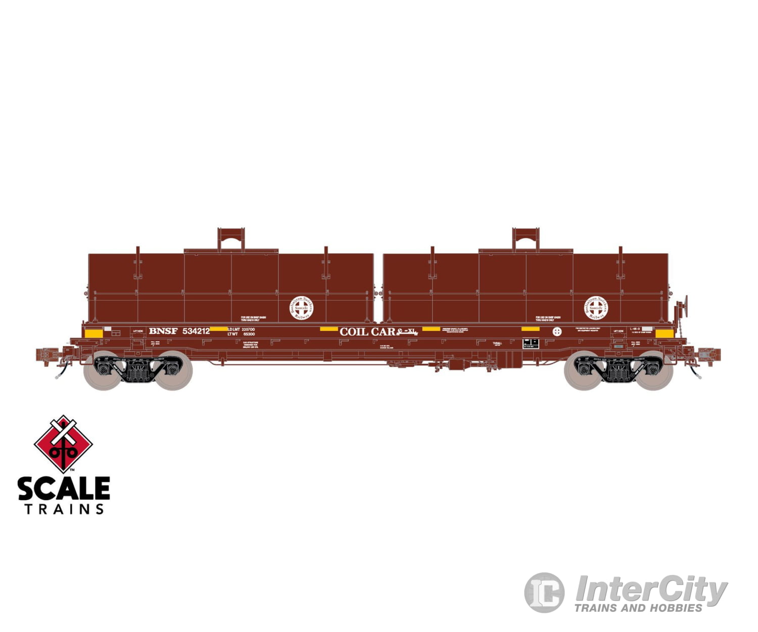 ScaleTrains SXT40275 Rivet Counter HO Scale Thrall 2-Hood Coil Steel Car BNSF/Circle-Cross Hoods 534217 Freight Cars
