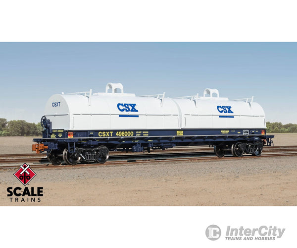 ScaleTrains SXT40277 Rivet Counter HO Scale Thrall 2-Hood Coil Steel Car CSX/White Hoods 496000 Freight Cars