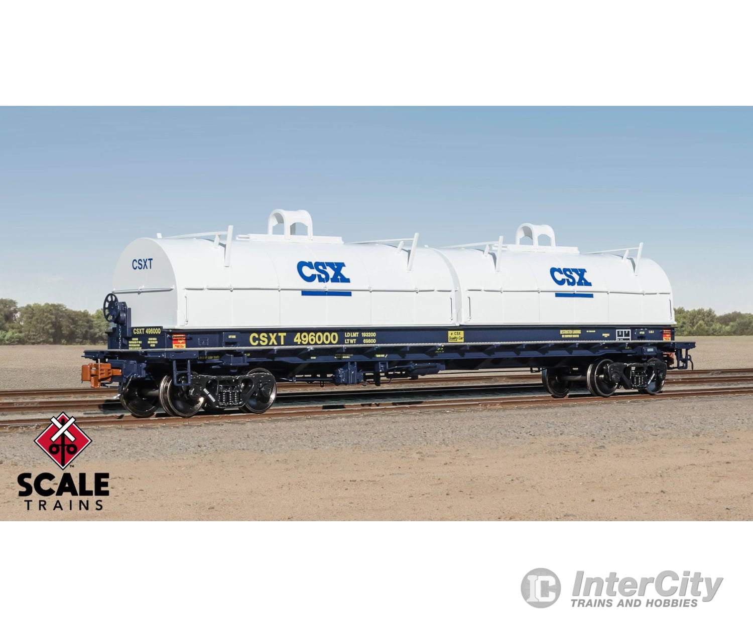 ScaleTrains SXT40278 Rivet Counter HO Scale Thrall 2-Hood Coil Steel Car CSX/White Hoods 496019 Freight Cars