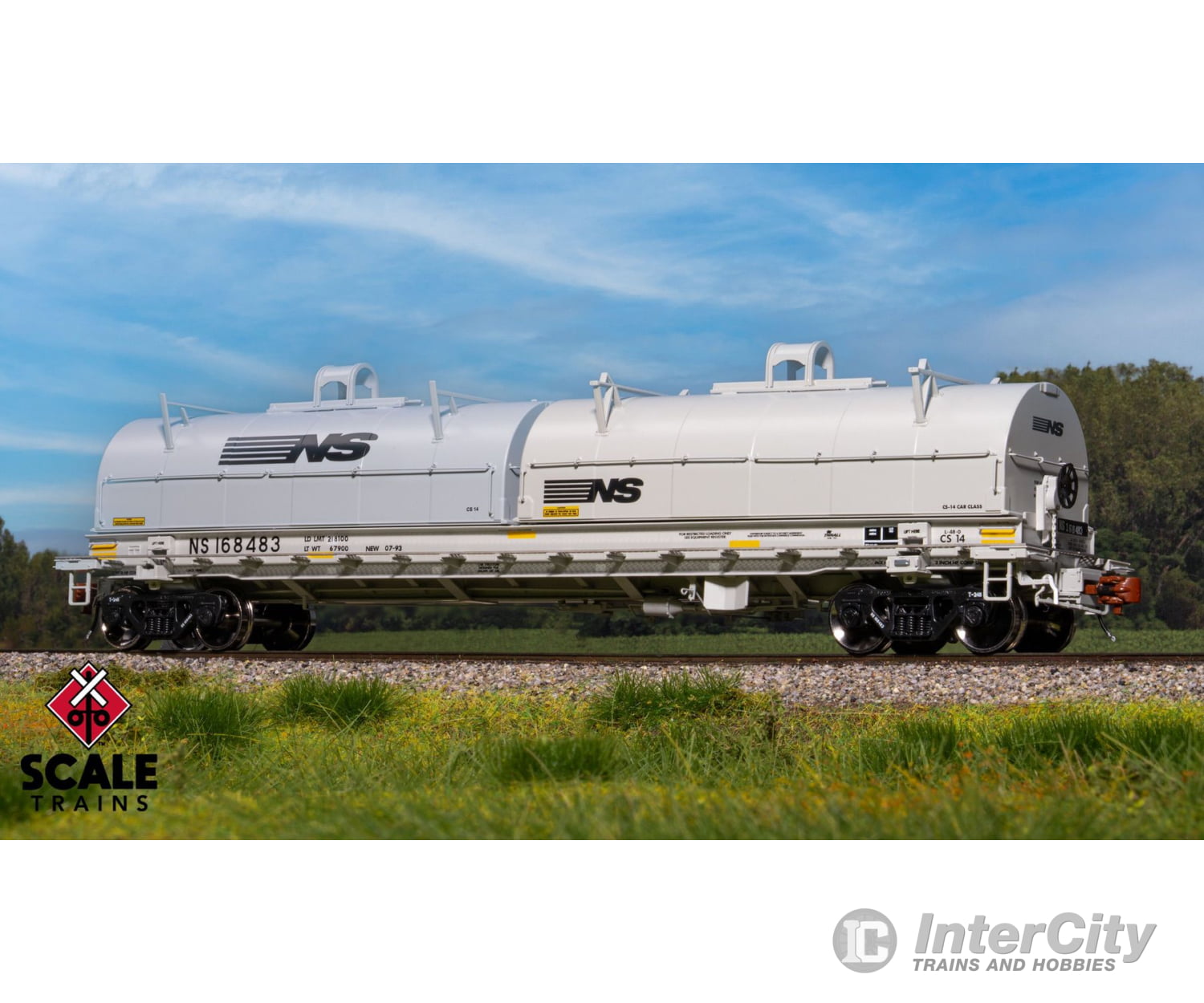 ScaleTrains SXT40303 Rivet Counter HO Scale Thrall 2-Hood Coil Steel Car Norfolk Southern/Mismatched Thoroughbred Logo