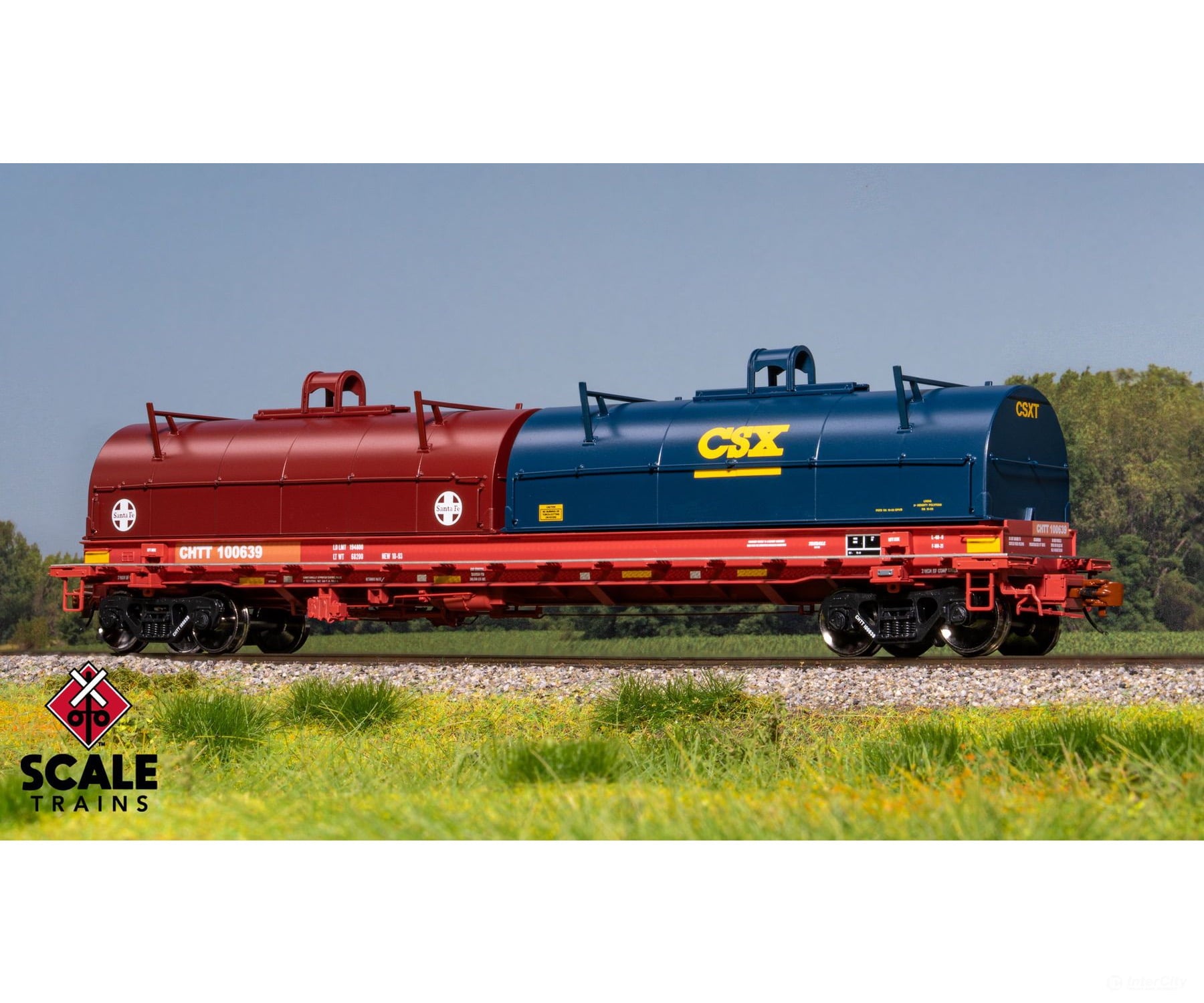 ScaleTrains SXT40305 Rivet Counter HO Scale Thrall 2-Hood Coil Steel Car CHTT/ex-CTRN Patched/ATSF & CSX Hoods 100639